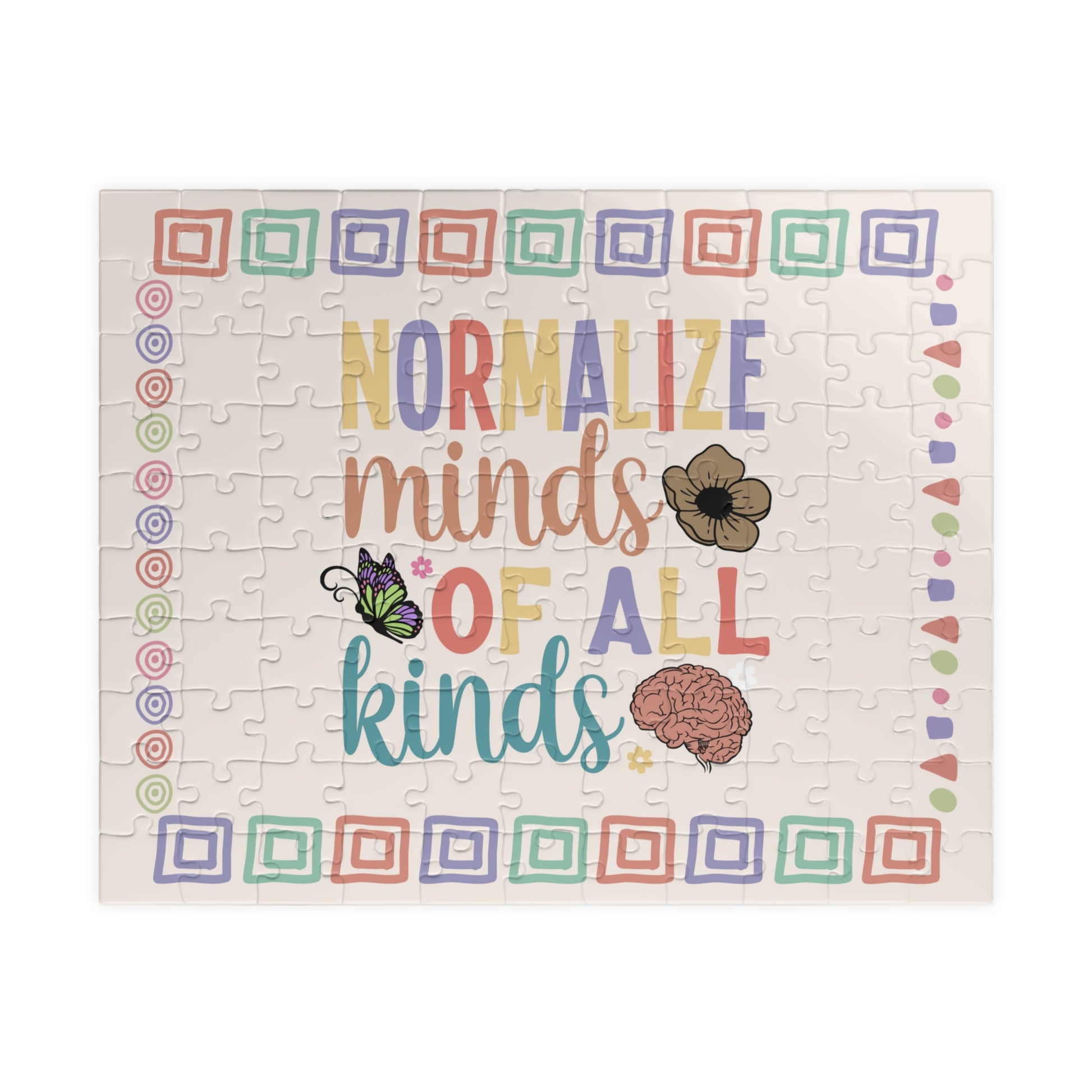 Normalize Minds Of All Kinds - Mental Health Quote Puzzle