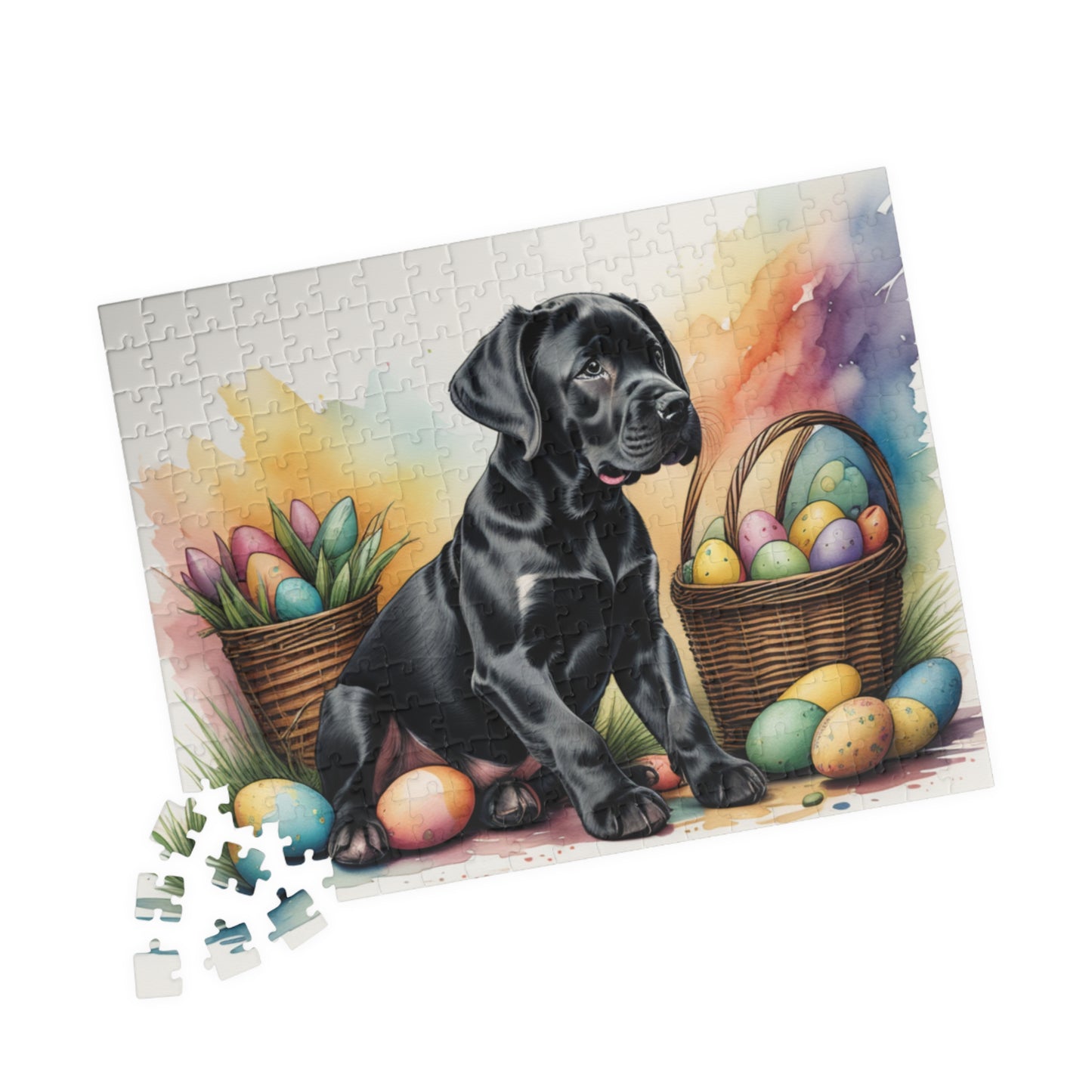 Great Dane (Black) Easter Puppy Puzzle - Dog Lovers, Mental Health Benefits, Holiday Fun, Mindfulness, Stress Relief, Festive Gift