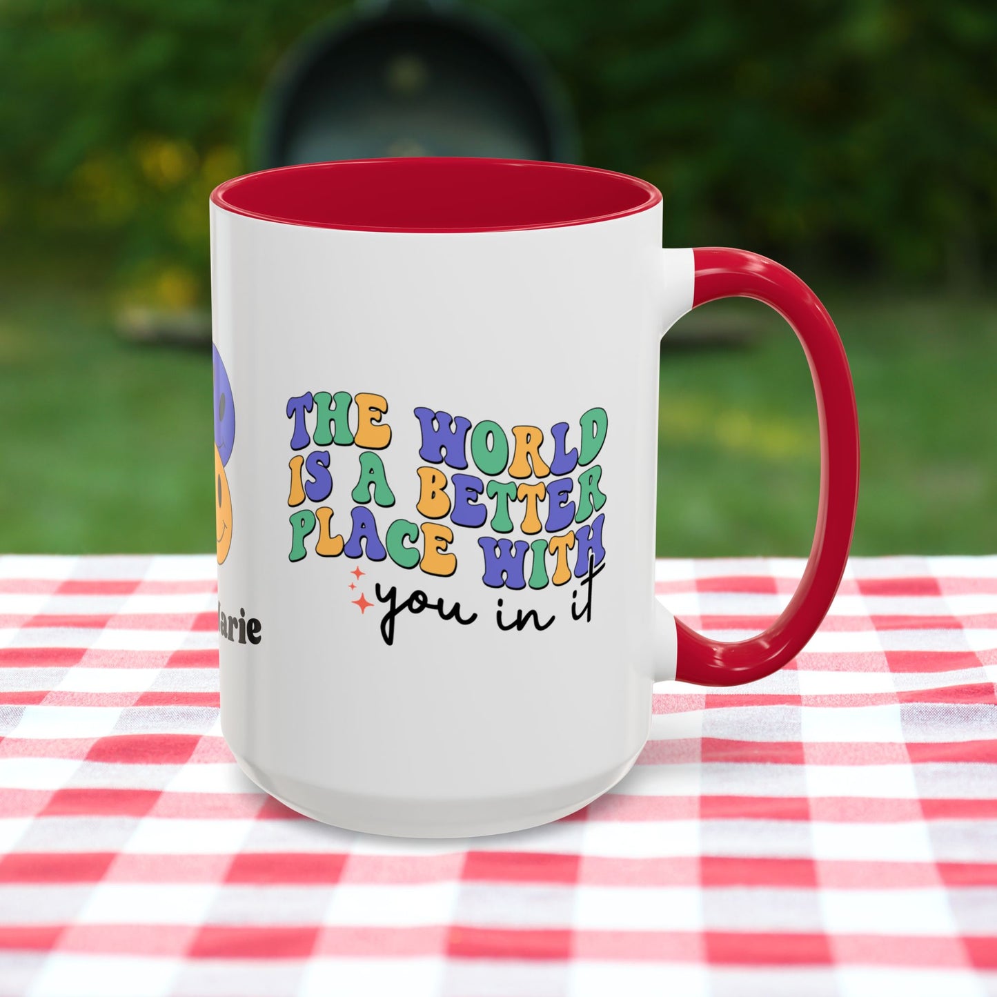 The World is a Better Place with You in It - Custom Retro Inspirational Wellness Mug for Mental Health Support