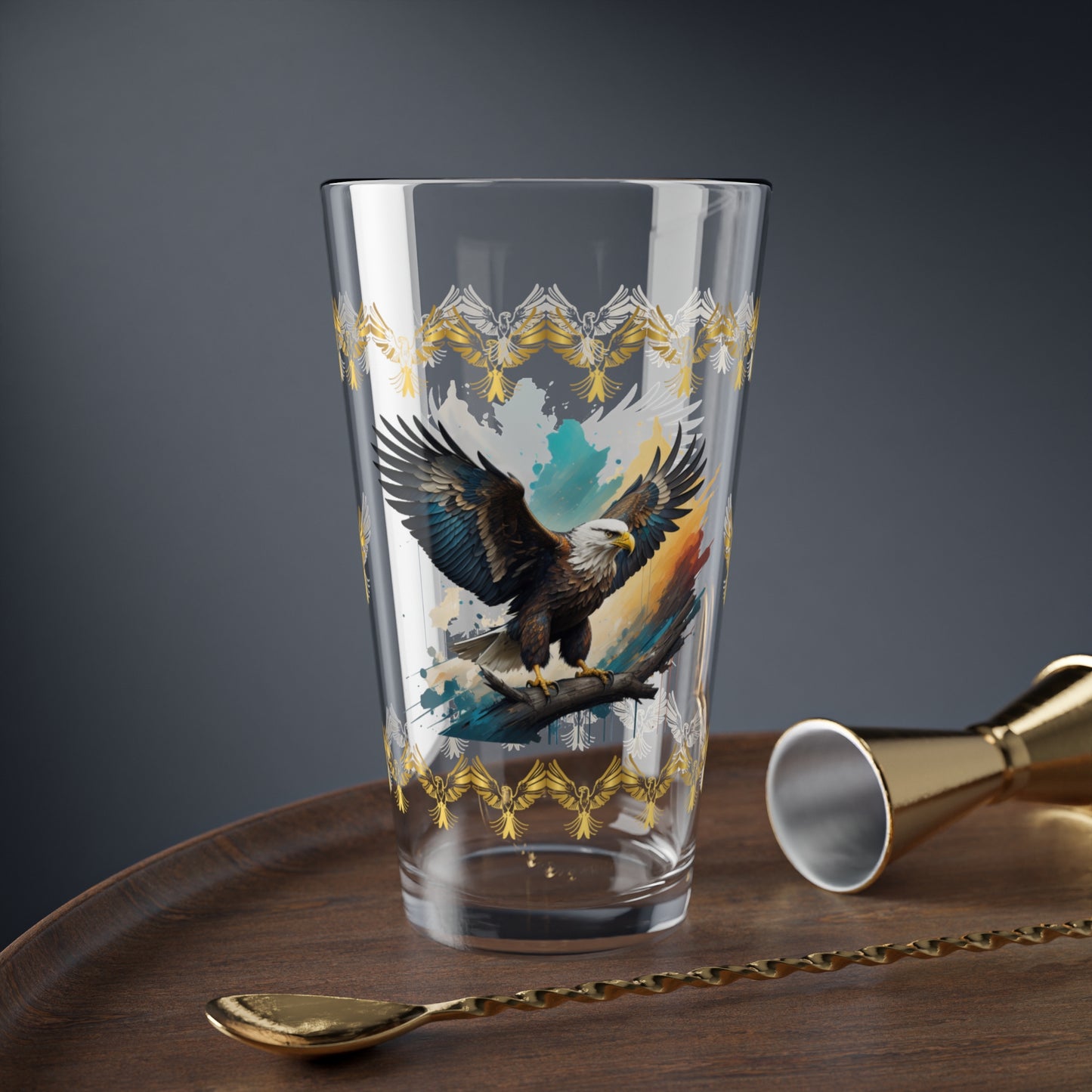Inspirational Eagle Flight 16oz Eagle Pint Glass - Symbol of Strength, Resilience, and Mental Health Awareness
