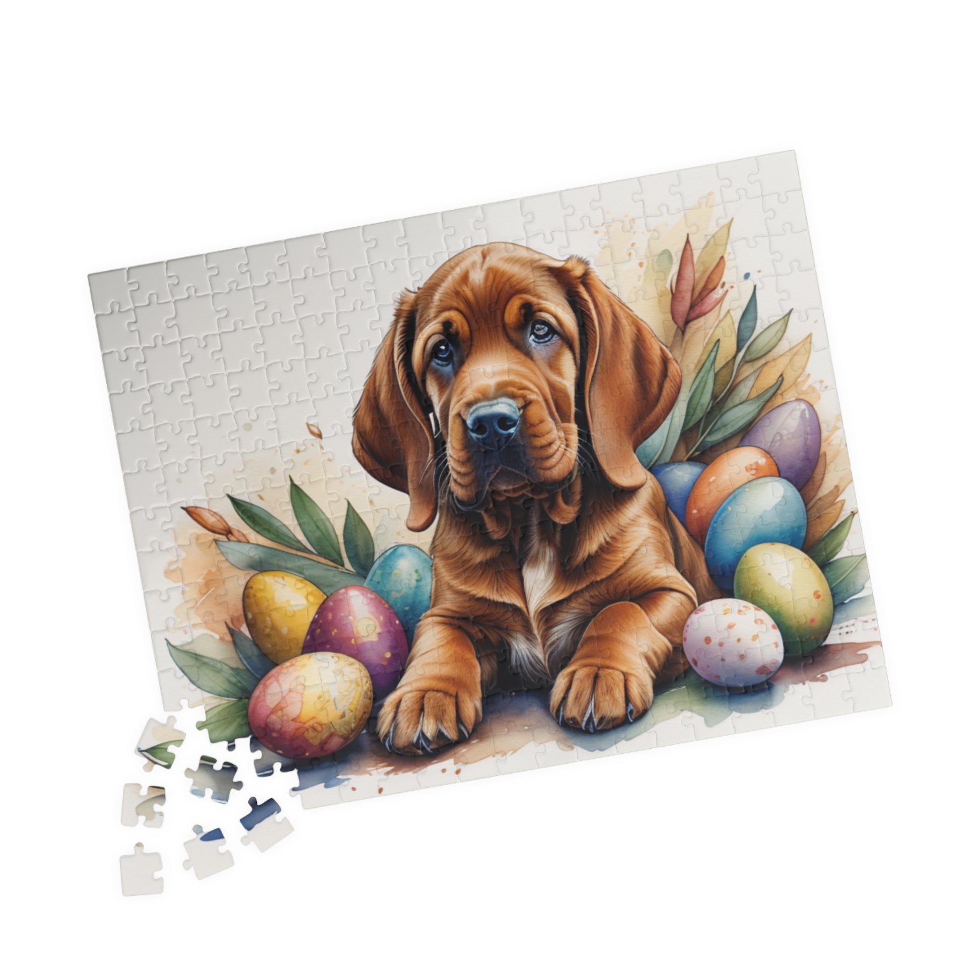 Bloodhound Easter Puppy Puzzle - Dog Lovers, Mental Health Benefits, Holiday Fun, Mindfulness, Stress Relief, Festive Gift