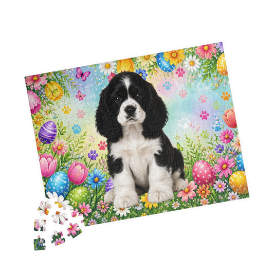 American Cocker Spaniel (Black & White) Easter Puppy Puzzle