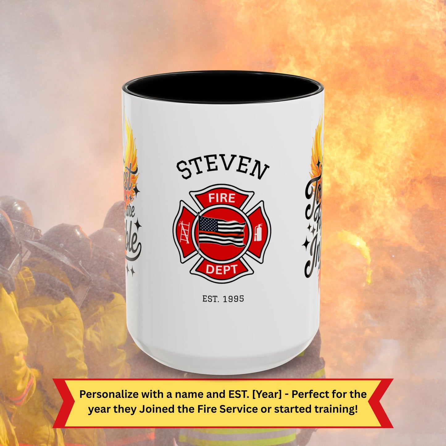 Firefighter Support Custom Mug - The Toughest Fights Are Invisible | Emotional Healing Mug for Firefighters