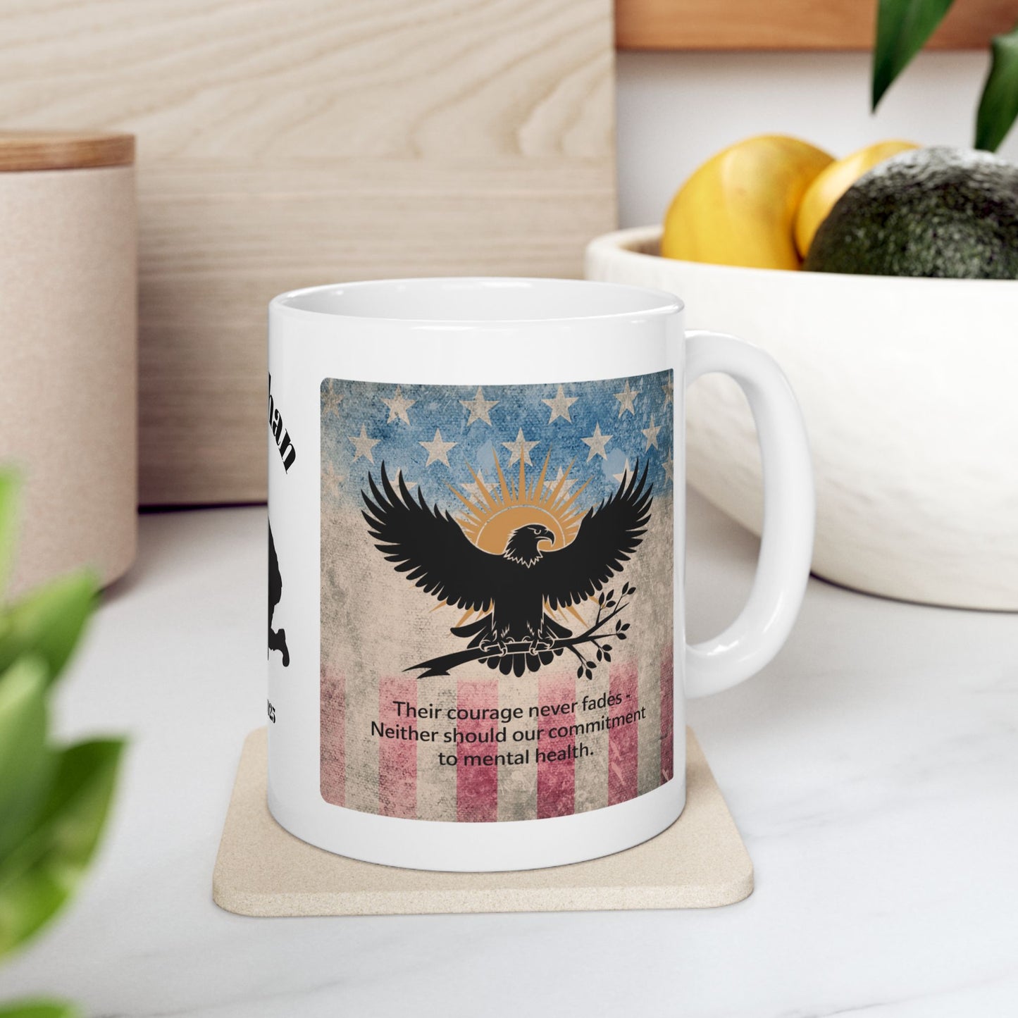 Personalized Memorial Day Mug - "Their Courage Never Fades" PTSD Support Tribute