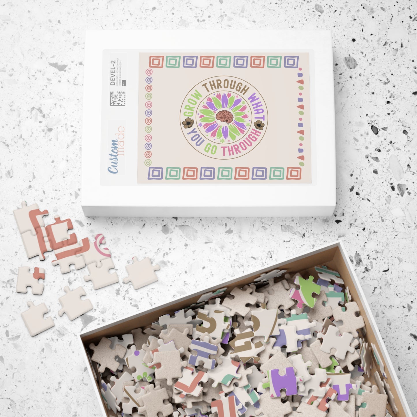 Grow Through What You Go Through - Mental Health Quote Puzzle