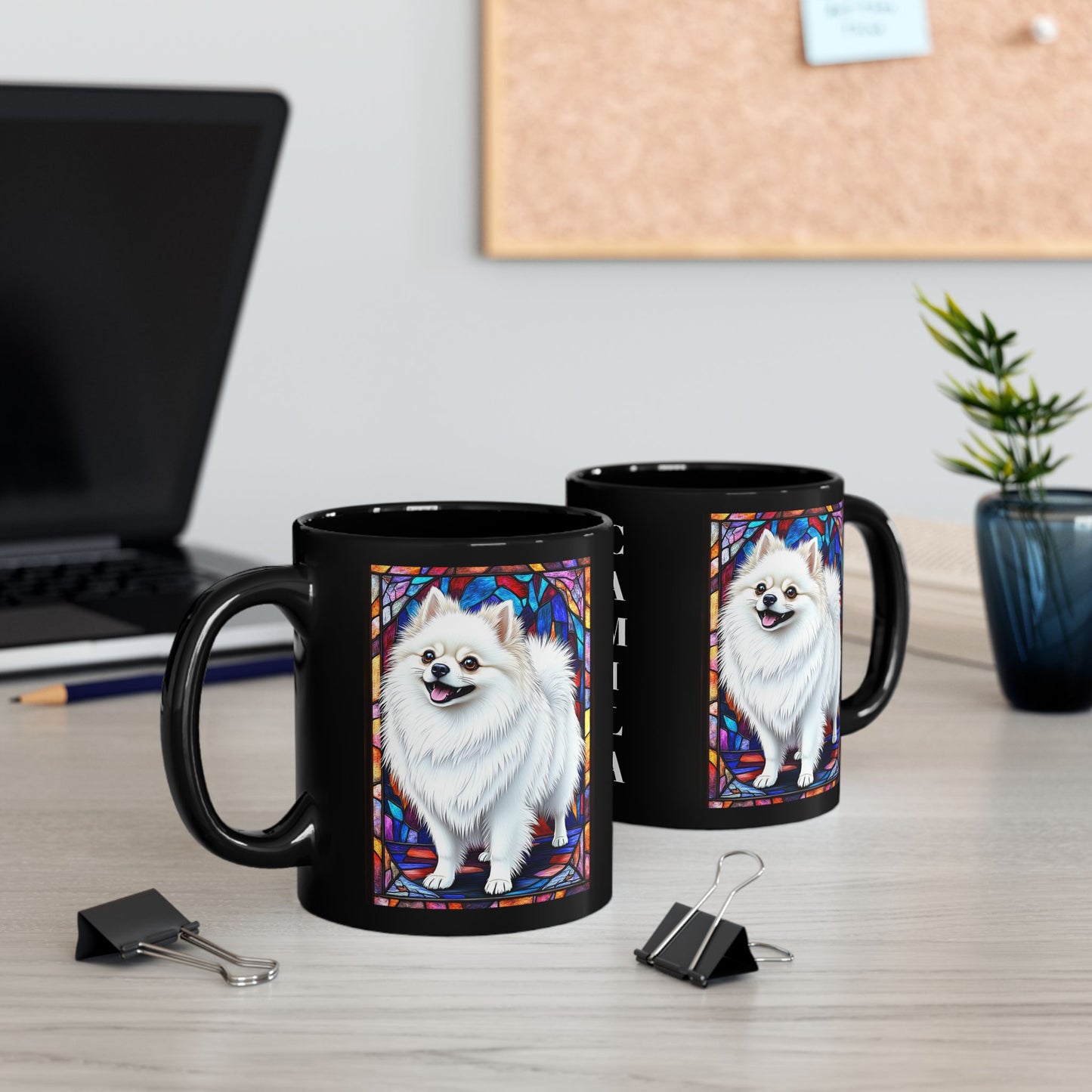 Pomeranian White personalized mug, custom fluffy dog coffee cup, pet parent gift