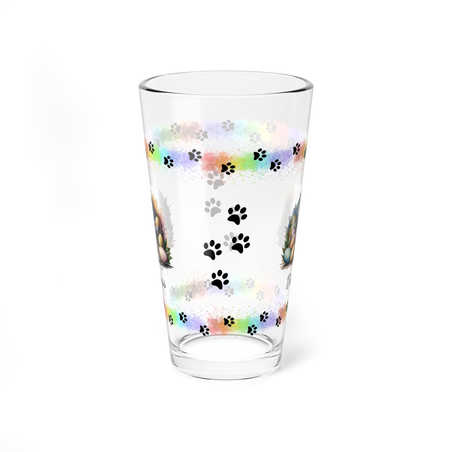 Weimaraner (Mouse Gray) Personalized Easter Puppy 16oz Pint Glass - Custom Dog Design, Mental Health Gift, Easter Décor, and Festive Celebrations