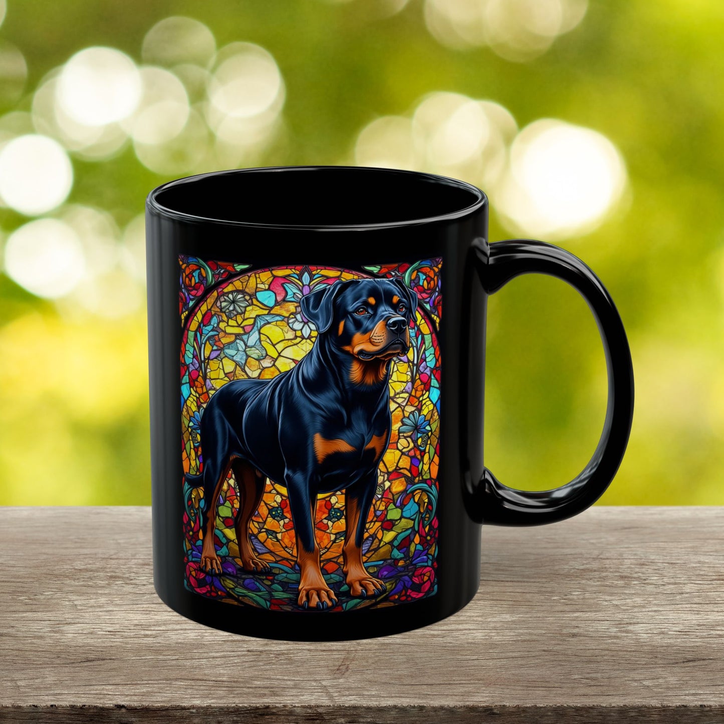 Rottweiler (Black & Rust) Personalized Mug, Pet Lover Mug, Dog Coffee Mug, Custom Name Mug, Dog Lover Gift, Dog-Themed Mug, Rottie Mug