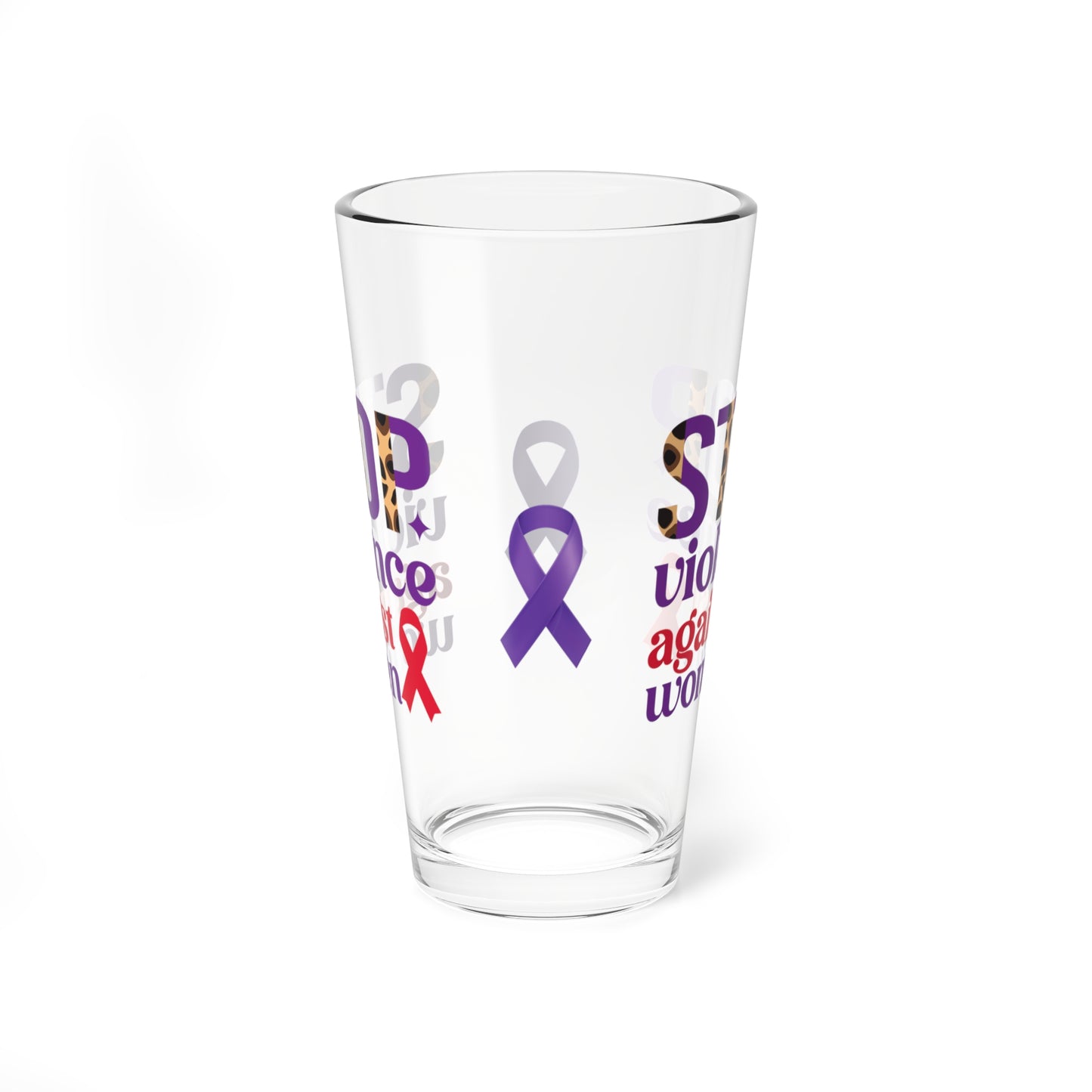 Stop Violence Against Women pint glass for DV advocacy and support