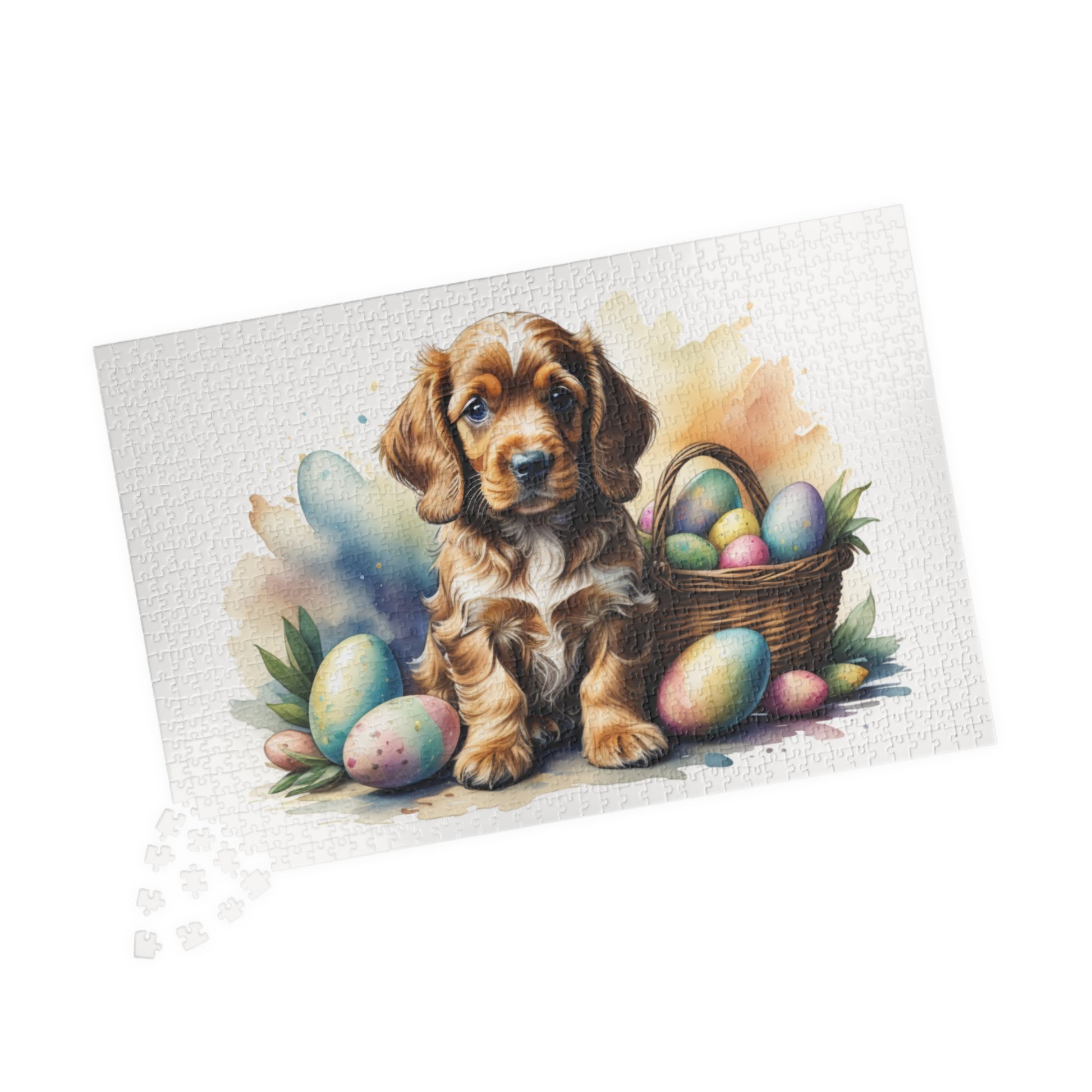 Cocker Spaniel (Golden) Easter Puppy Puzzle - Dog Lovers, Mental Health Benefits, Holiday Fun, Mindfulness, Stress Relief, Festive Gift