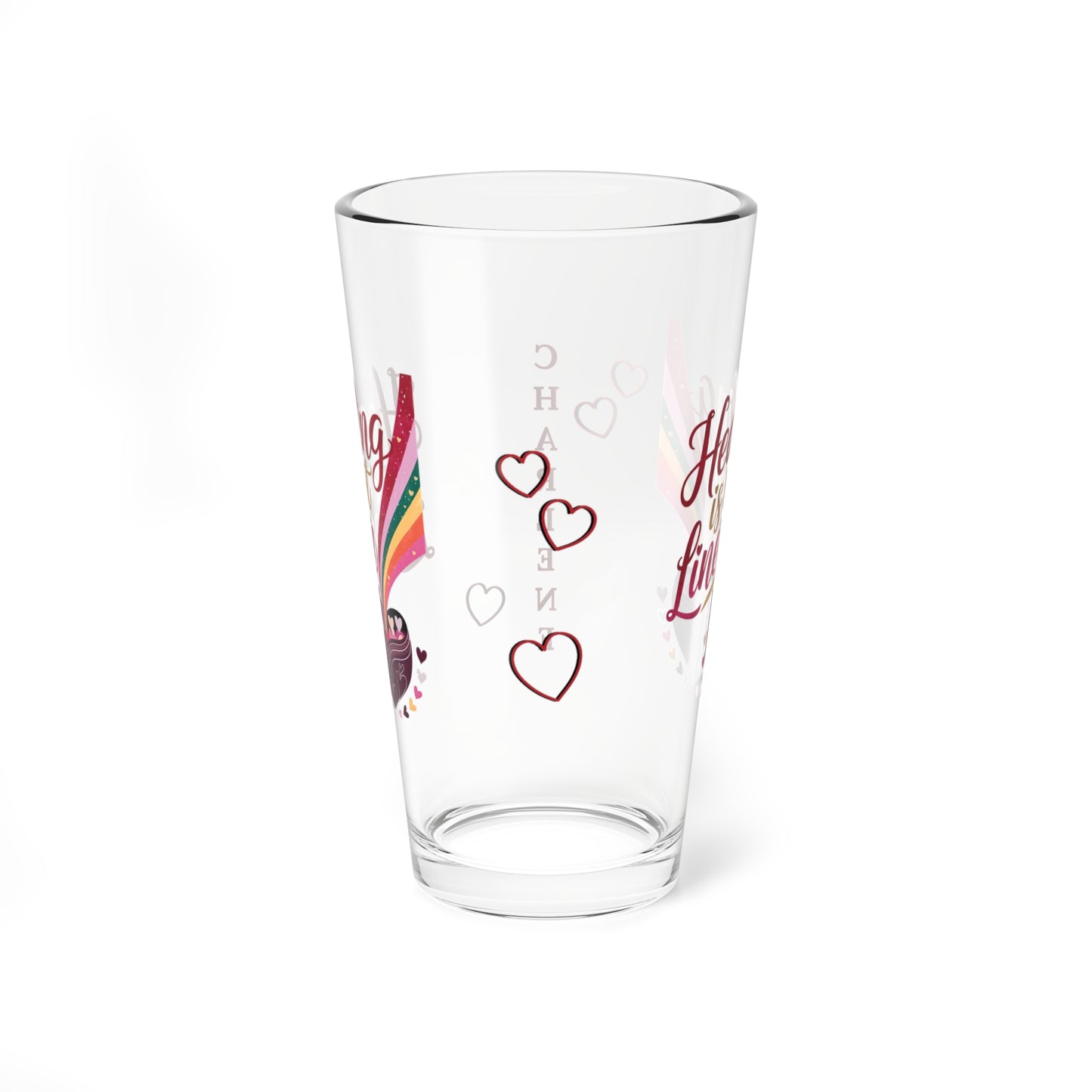 Healing is Not Linear: Personalized Valentine's Day Affirmation Pint Glass – Valentine's Day Self-Care Gift, Mindful Positivity Drinkware