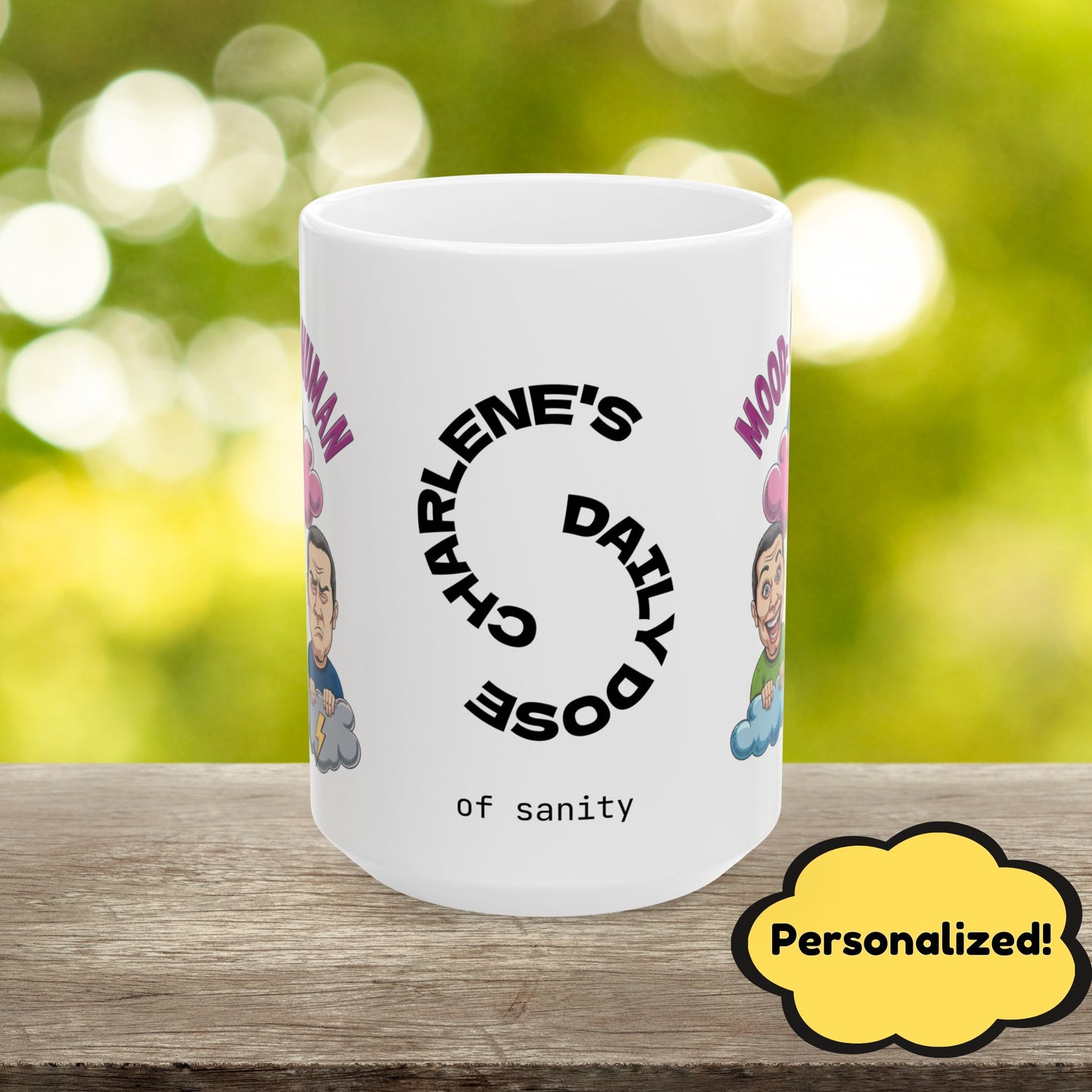 Mood: Human Funny Mental Health Mug, Stylish Ceramic Coffee Cup, Positive Affirmation Gift, Anxiety Relief, Self-Care Mug, Therapist Office Décor