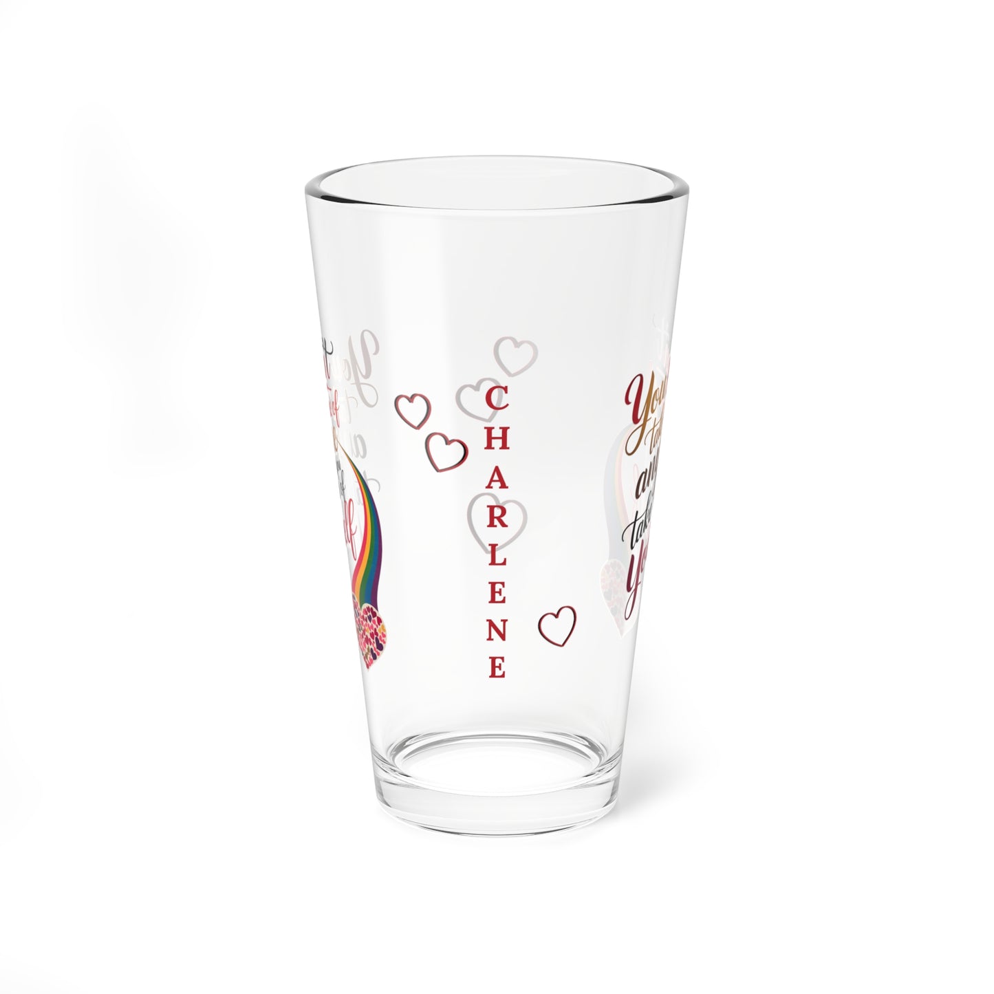You Can't Take Care Of Anyone Until You: Personalized Valentine's Day Affirmation Pint Glass – Valentine's Day Self-Care Gift, Mindful Positivity Drinkware