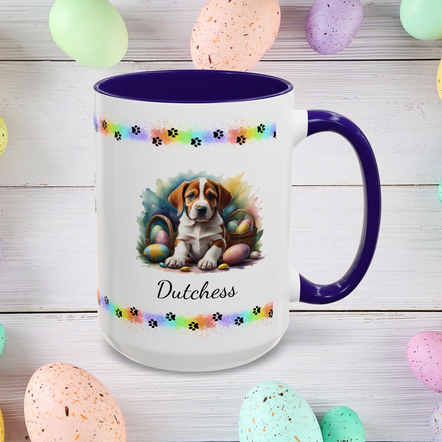 American Foxhound Easter puppy coffee mug, personalized cute dog gift, mental health support and cozy sipping