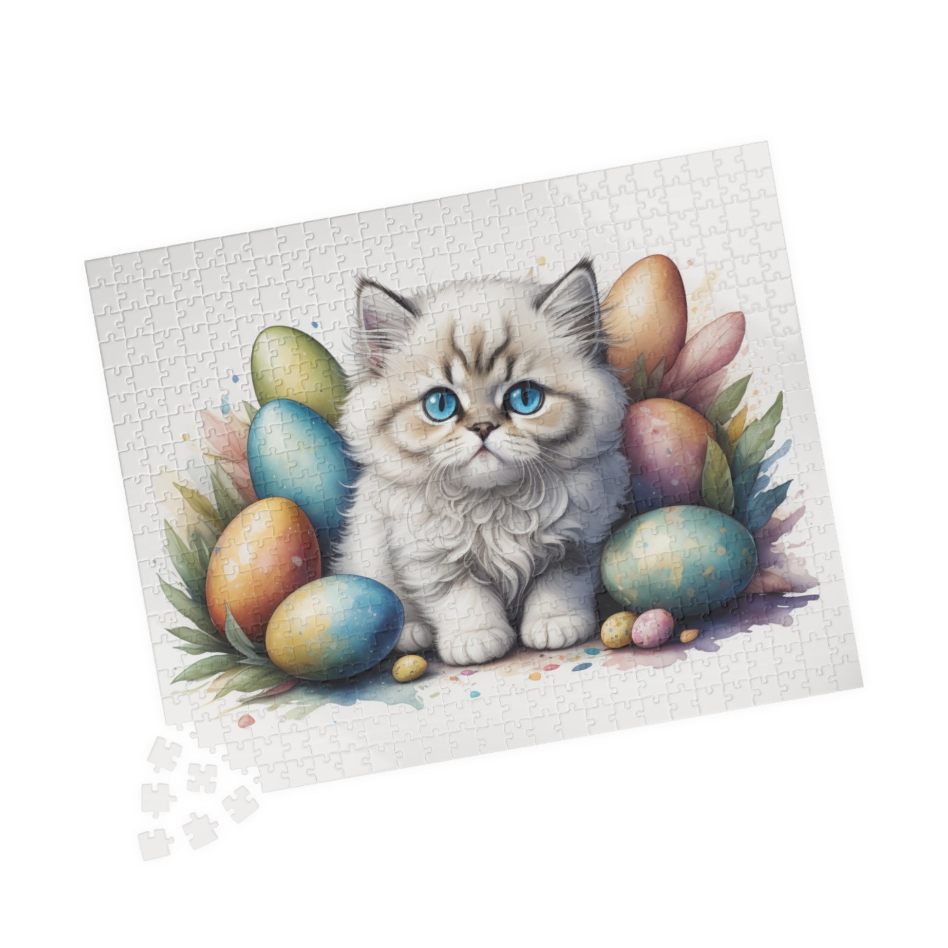 Persian Easter Kitten Puzzle - Cat Lovers, Mental Health Benefits, Holiday Fun, Mindfulness, Stress Relief, Festive Gift