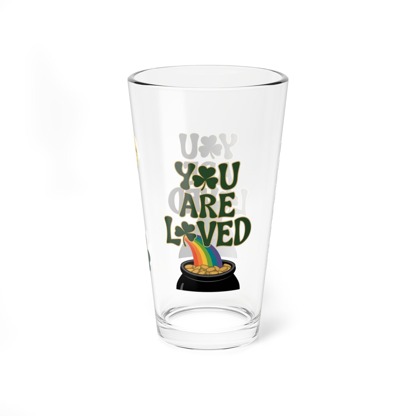 You Are Loved: Personalized St. Patrick's Day Pint Glass - Customizable Name for Happiness and Positivity