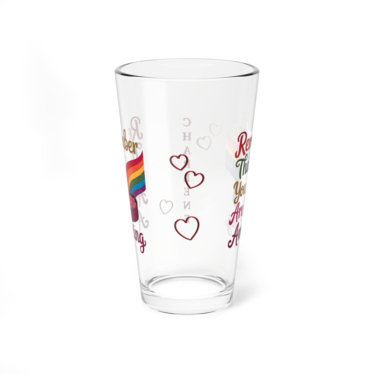Remember That You Are Amazing: Personalized Valentine's Day Affirmation Pint Glass – Valentine's Day Self-Care Gift, Mindful Positivity Drinkware