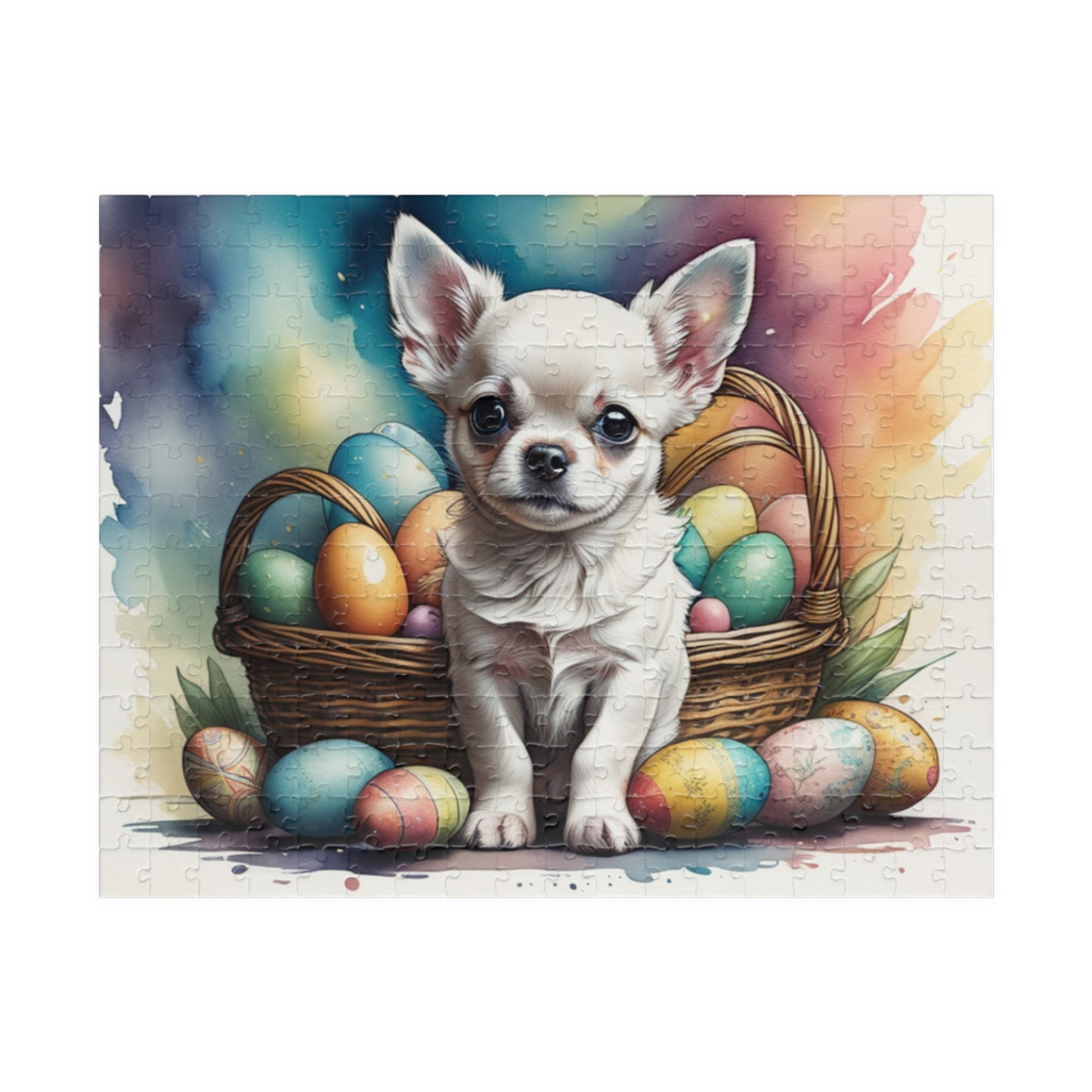 Chihuahua (White) Easter Puppy Puzzle - Dog Lovers, Mental Health Benefits, Holiday Fun, Mindfulness, Stress Relief, Festive Gift