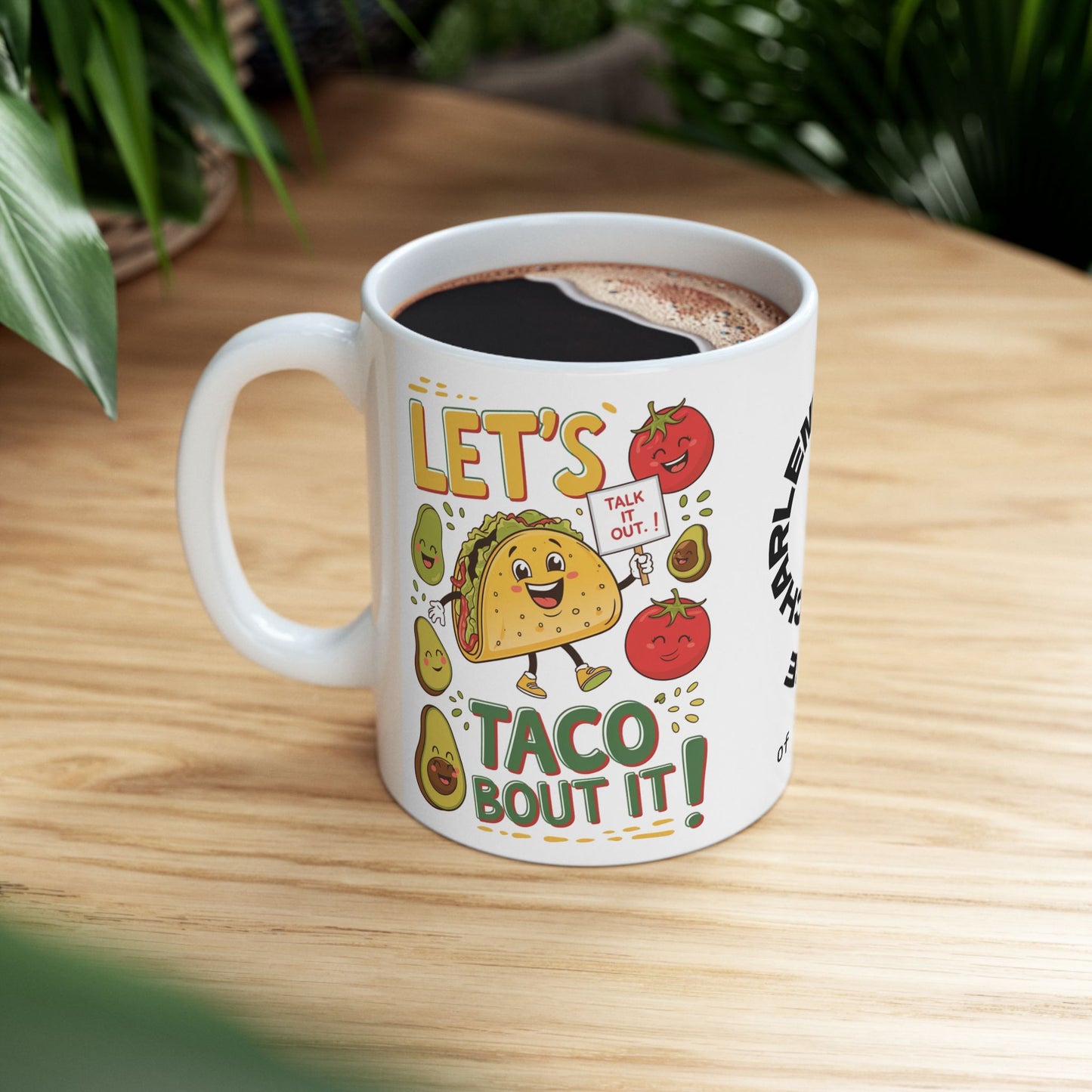 Let's Taco Bout It Funny Mental Health Mug, Stylish Ceramic Coffee Cup, Positive Affirmation Gift, Anxiety Relief, Self-Care Mug, Therapist Office Décor