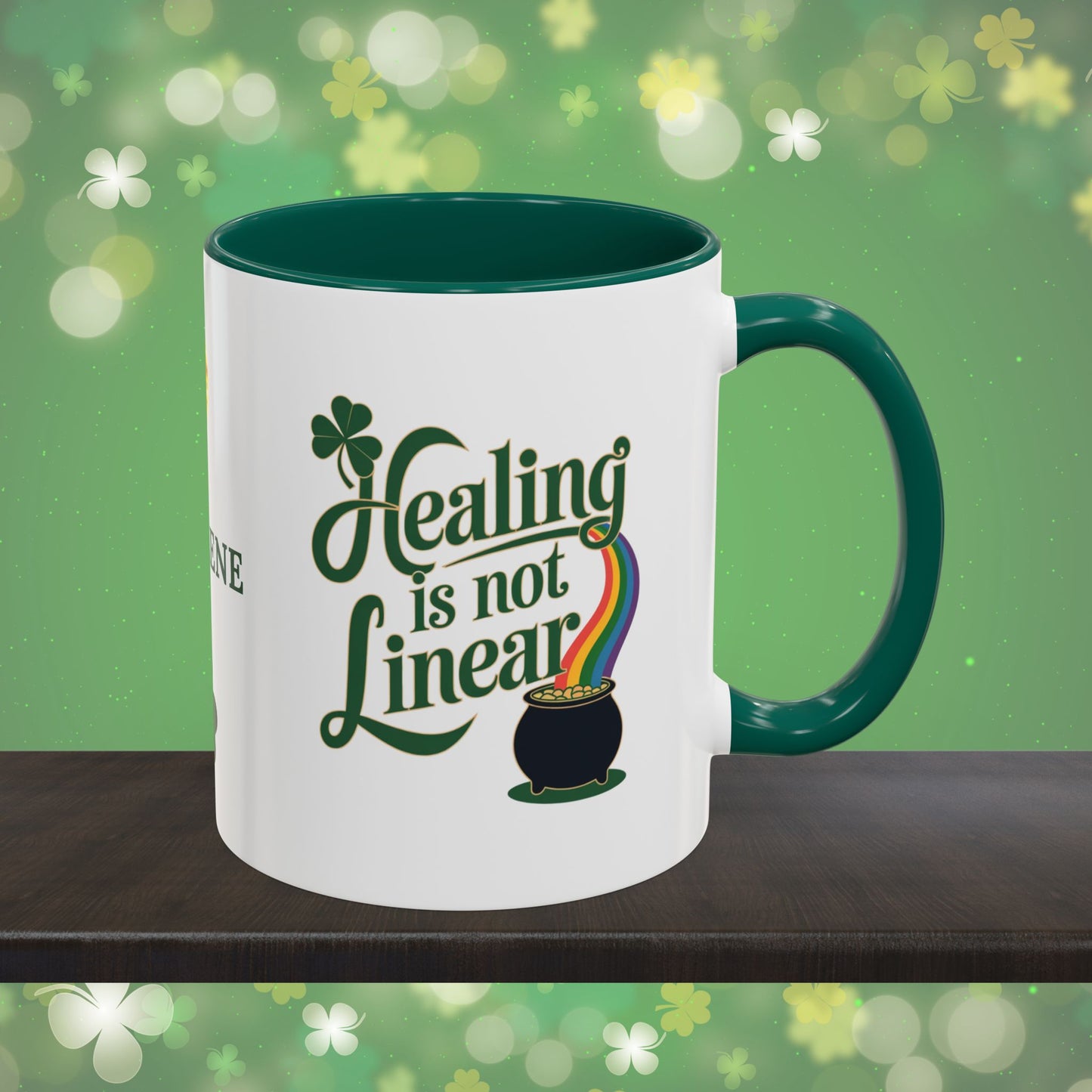 Healing Is Not Linear: Personalized St. Patrick's Day Mug - Add Your Name & Celebrate Strength and Positivity