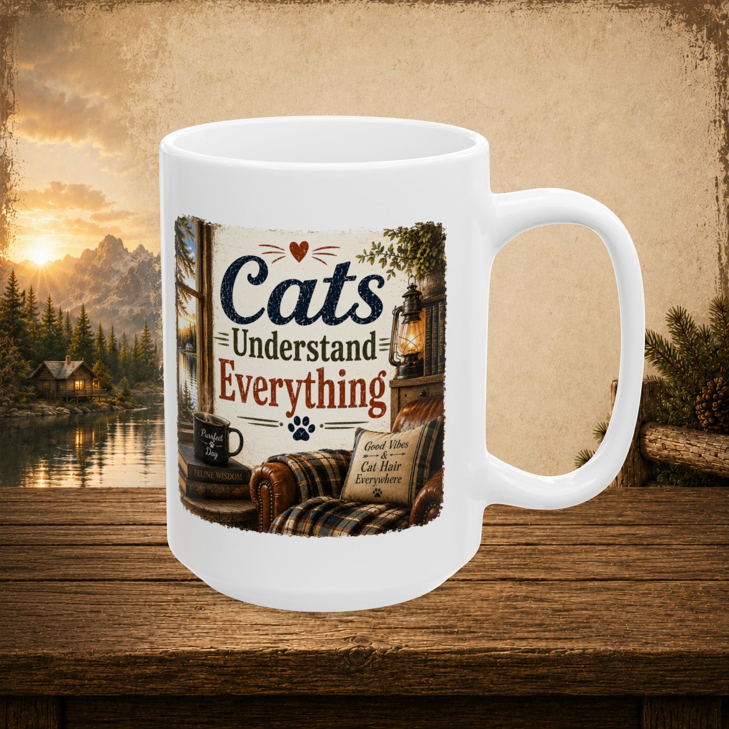 Cats understand everything personalized mug, cosy gift for cat lovers who relate