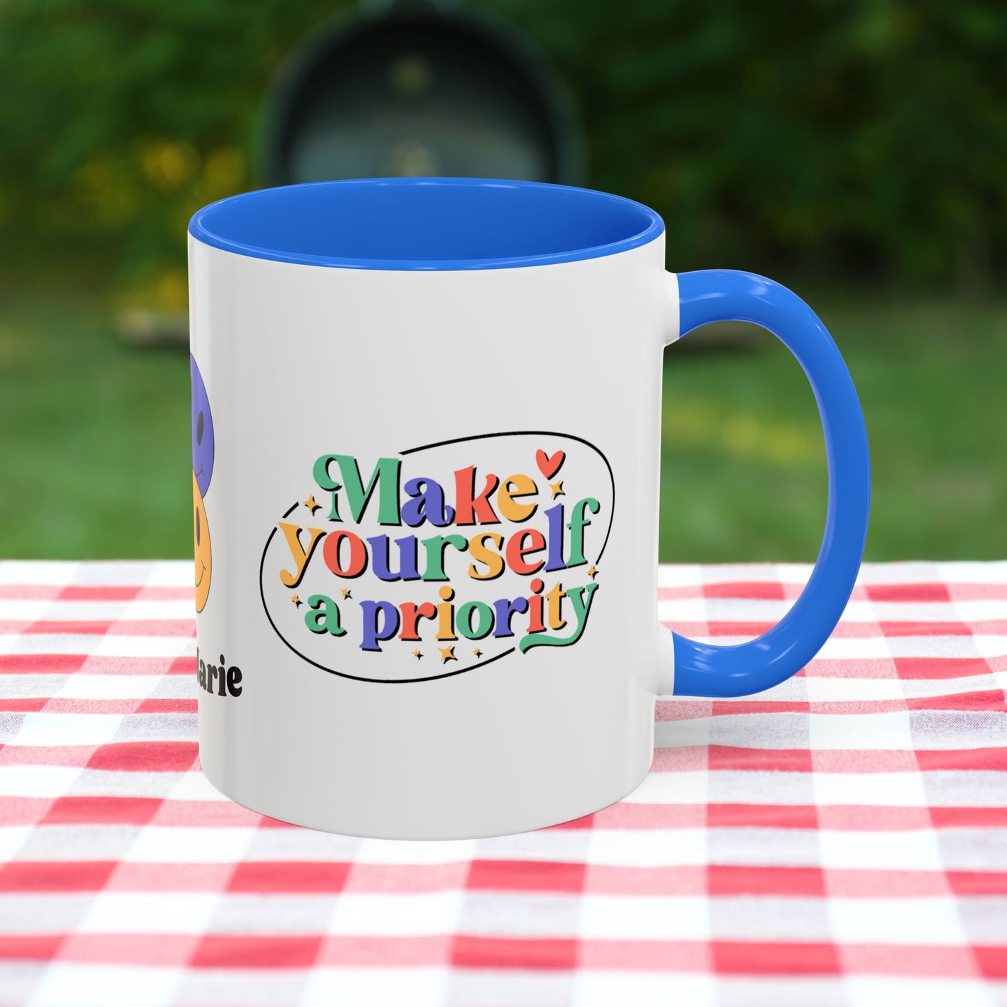 Make Yourself a Priority - Personalized Retro Self-Care Affirmation Mug for Mental Health Wellness