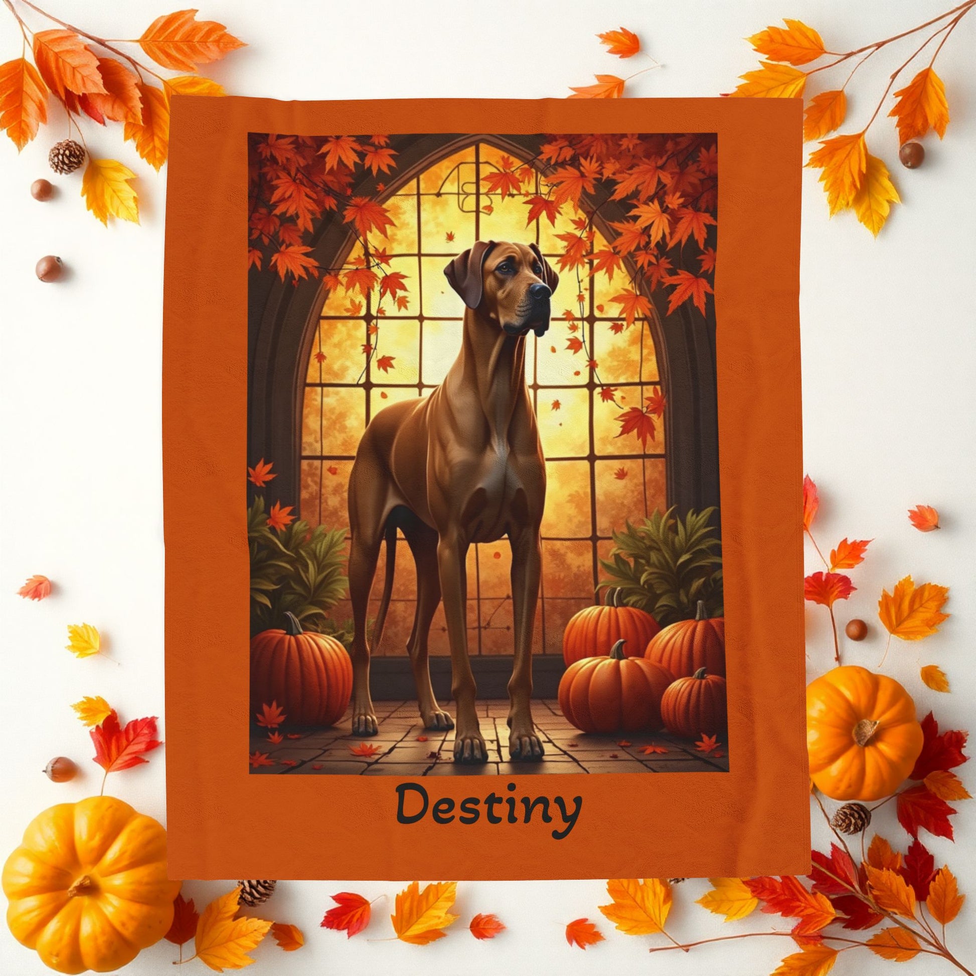 Great Dane Fawn Coat Velveteen Plush Blanket, Personalized Cozy Dog Throw, Gentle Giant Gift