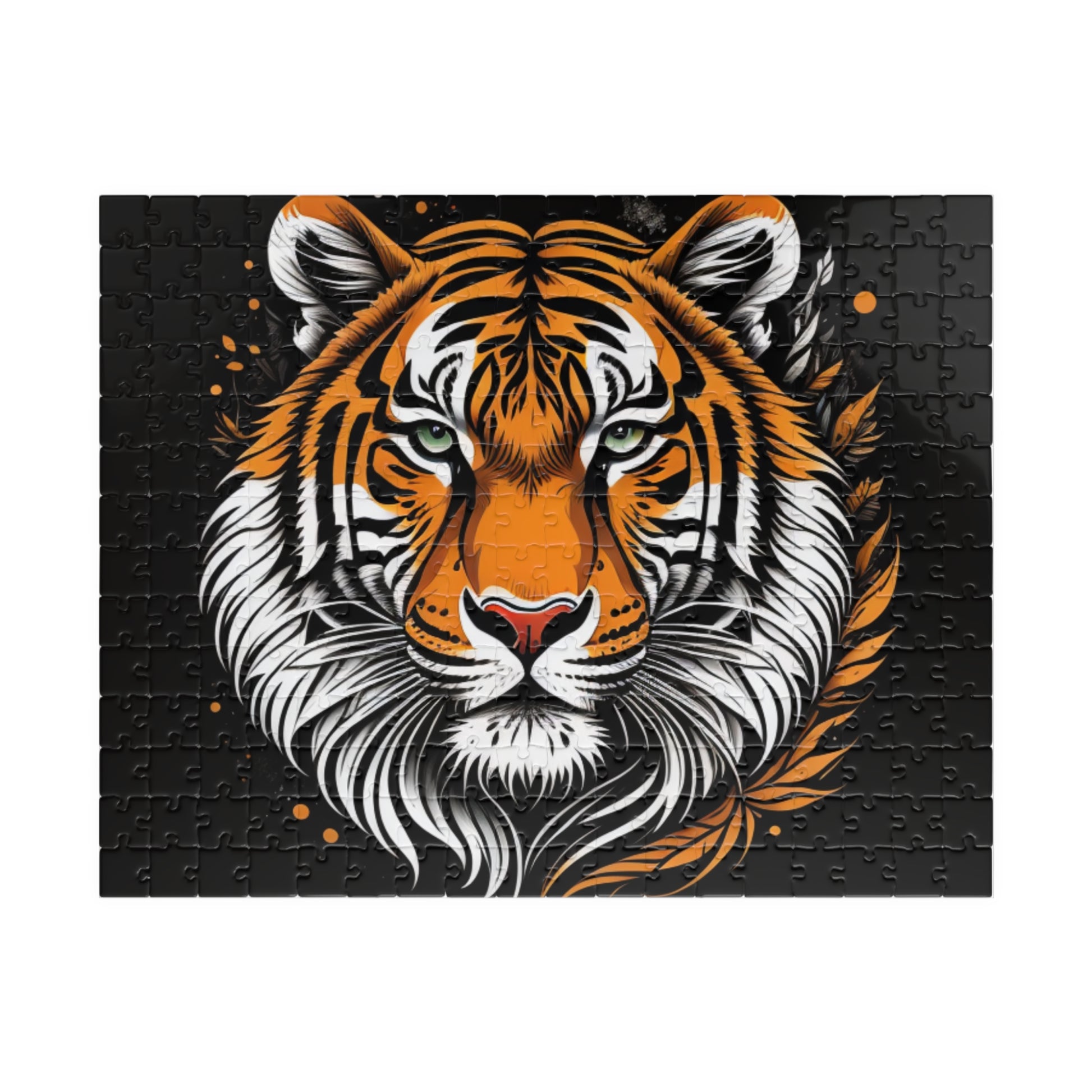 Bold tiger-themed puzzle featuring a powerful jungle cat design symbolizing strength, courage, and inner confidence