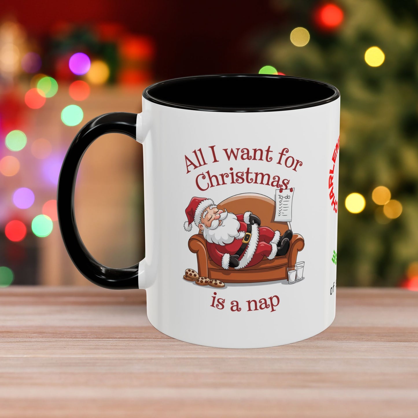 All I Want For Christmas Is A Nap - Colorful Holiday Mug with Accent Color