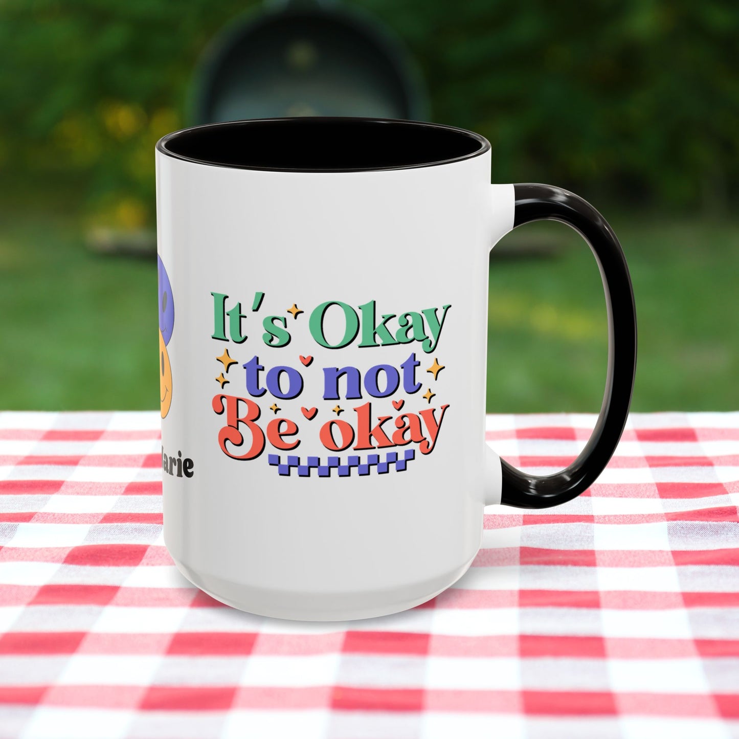 It’s Okay to Not Be Okay - Custom Retro Mental Health Awareness Mug for Support & Emotional Strength