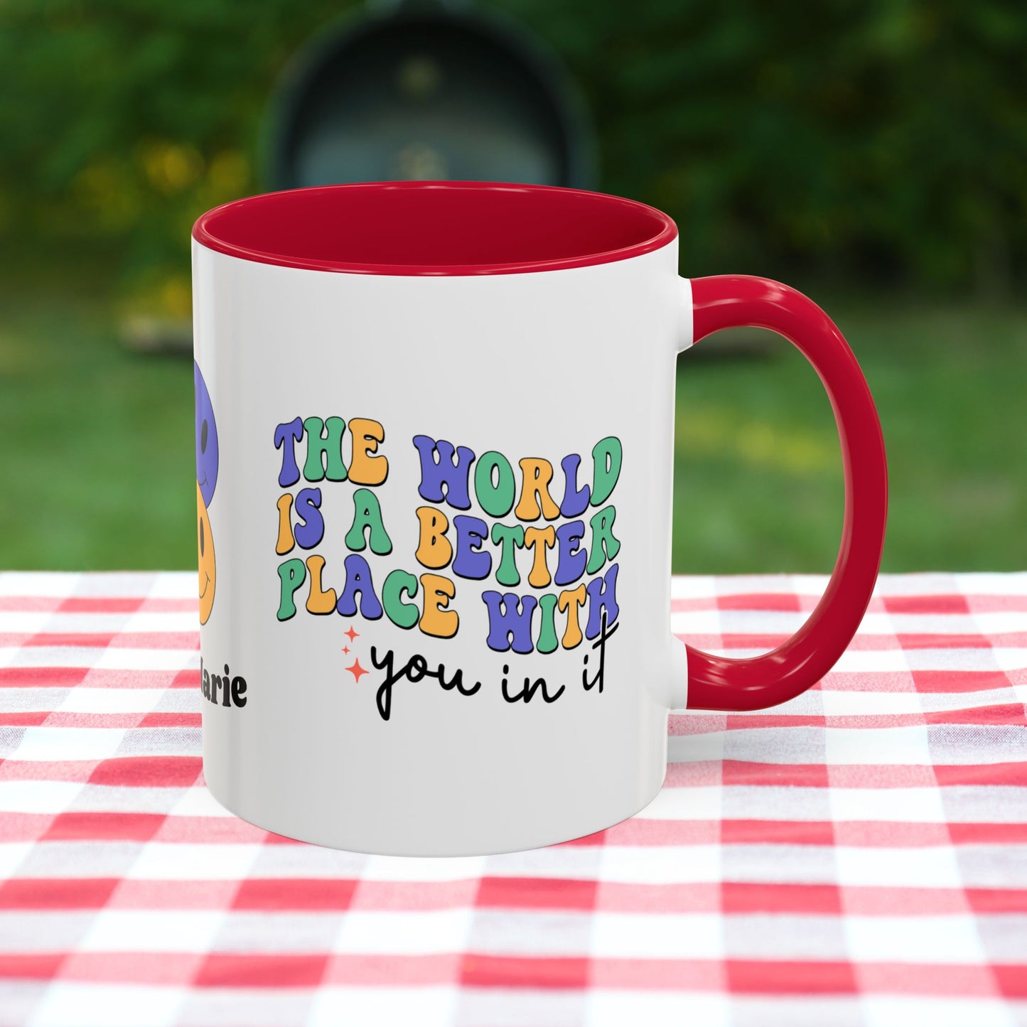 The World is a Better Place with You in It - Custom Retro Inspirational Wellness Mug for Mental Health Support