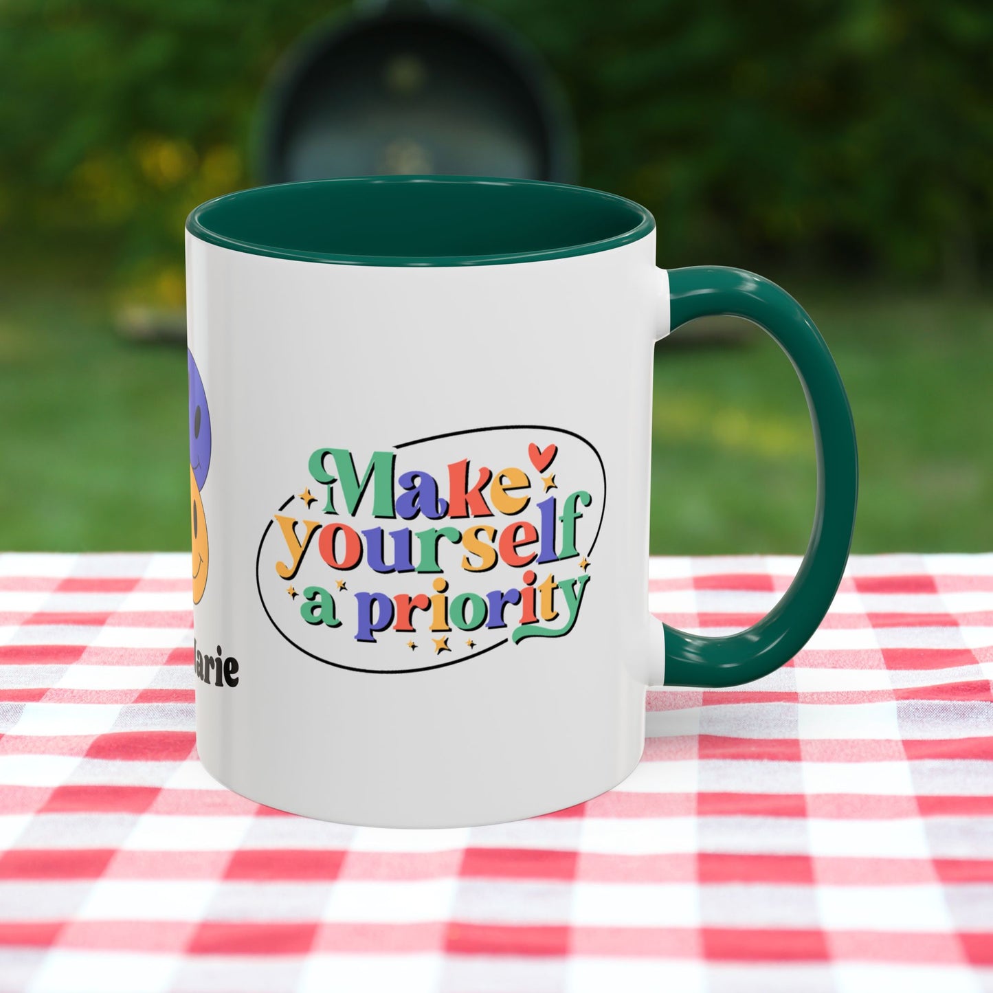 Make Yourself a Priority - Personalized Retro Self-Care Affirmation Mug for Mental Health Wellness