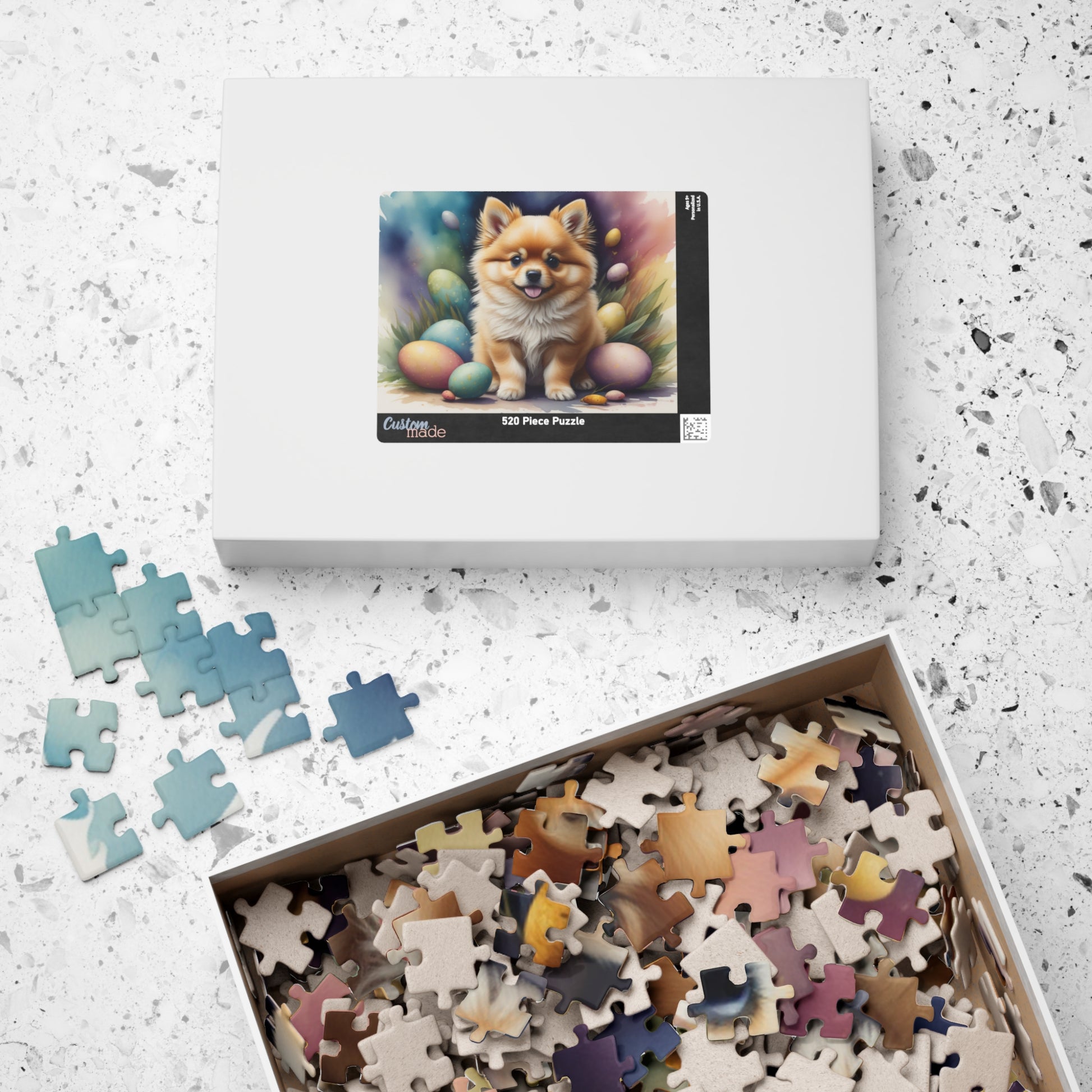 Pomeranian (Orange) Easter Puppy Puzzle - Dog Lovers, Mental Health Benefits, Holiday Fun, Mindfulness, Stress Relief, Festive Gift