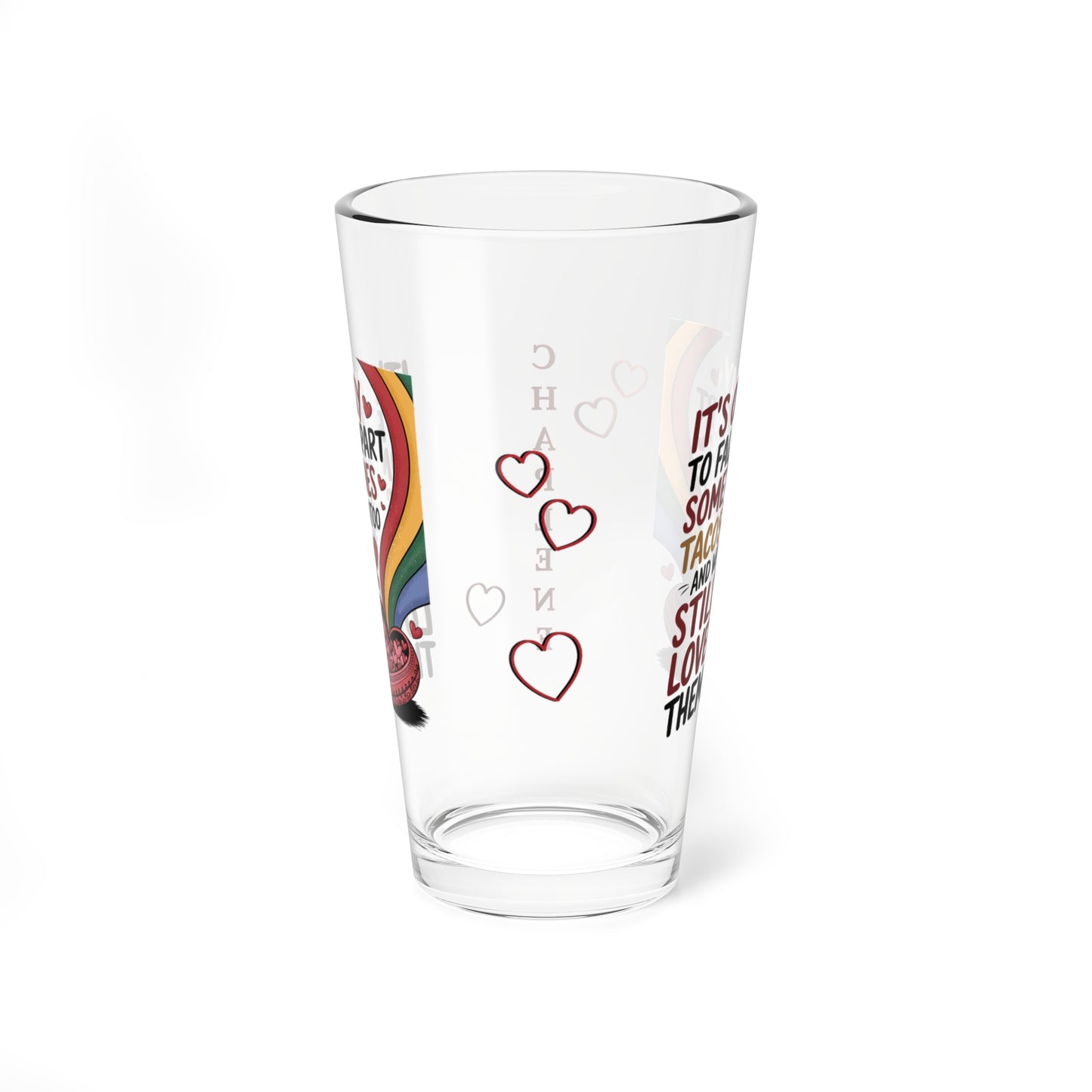 It's Okay To Fall Apart Sometimes Tacos Do Too: Personalized Valentine's Day Affirmation Pint Glass – Valentine's Day Self-Care Gift, Mindful Positivity Drinkware