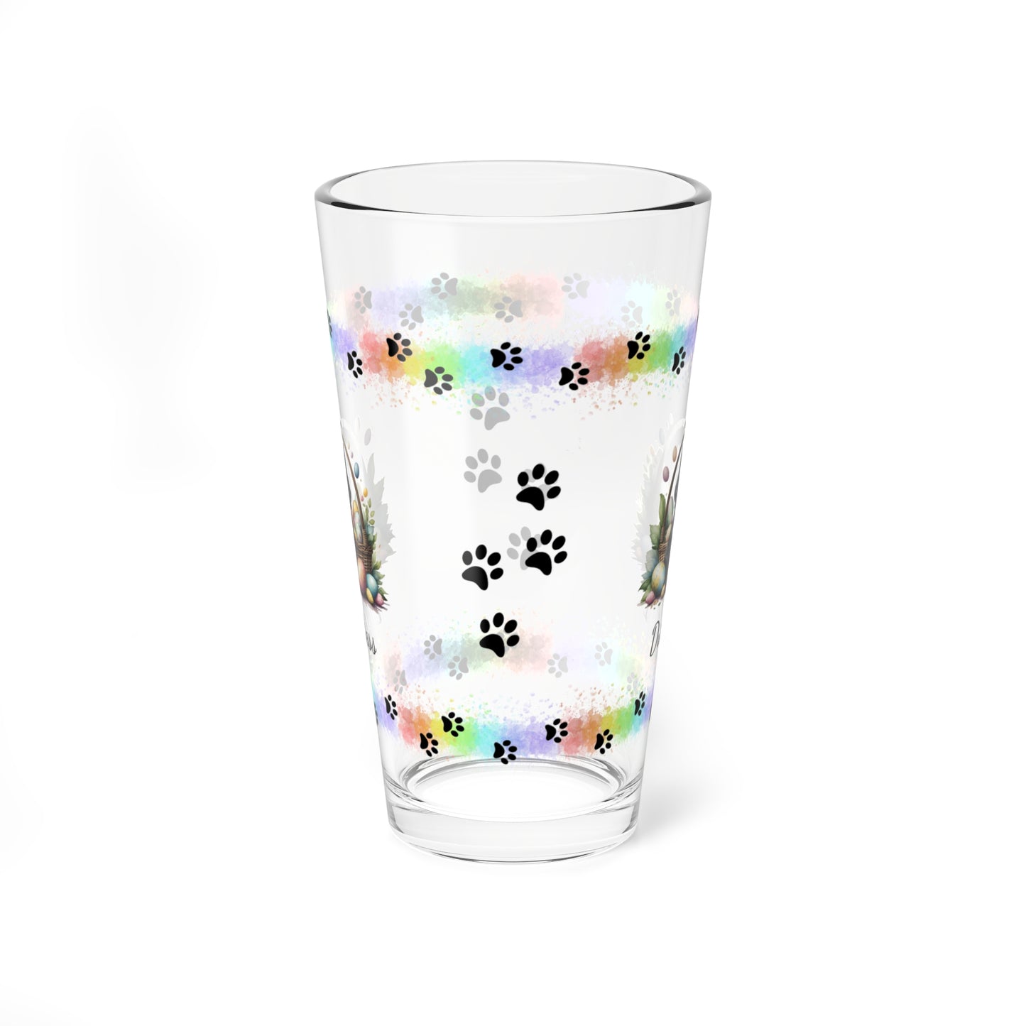 Cocker Spaniel (Black) Personalized Easter Puppy 16oz Pint Glass - Custom Dog Design, Mental Health Gift, Easter Décor, and Festive Celebrations