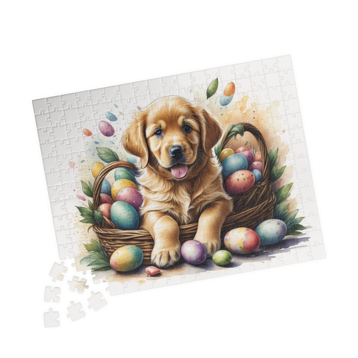 Golden Retriever Easter Puppy Puzzle - Dog Lovers, Mental Health Benefits, Holiday Fun, Mindfulness, Stress Relief, Festive Gift