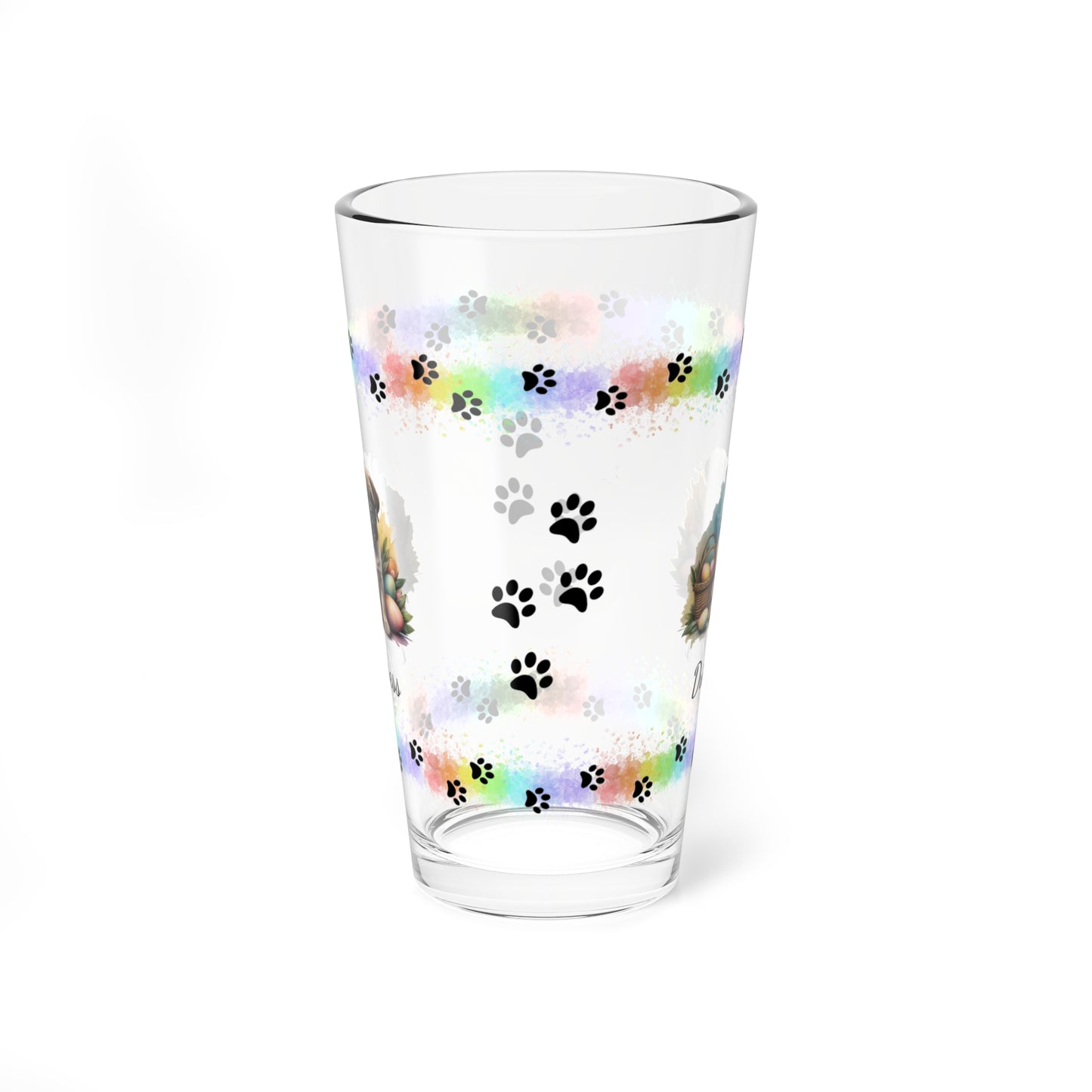 English Mastiff Personalized Easter Puppy 16oz Pint Glass - Custom Dog Design, Mental Health Gift, Easter Décor, and Festive Celebrations