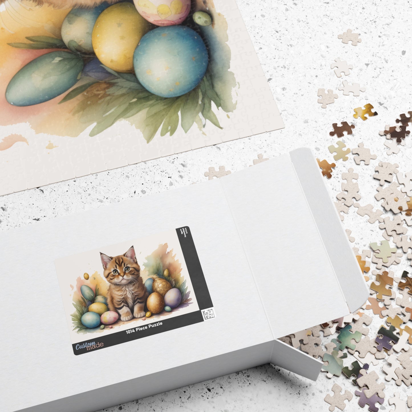 Bobtail Easter Kitten Puzzle - Cat Lovers, Mental Health Benefits, Holiday Fun, Mindfulness, Stress Relief, Festive Gift