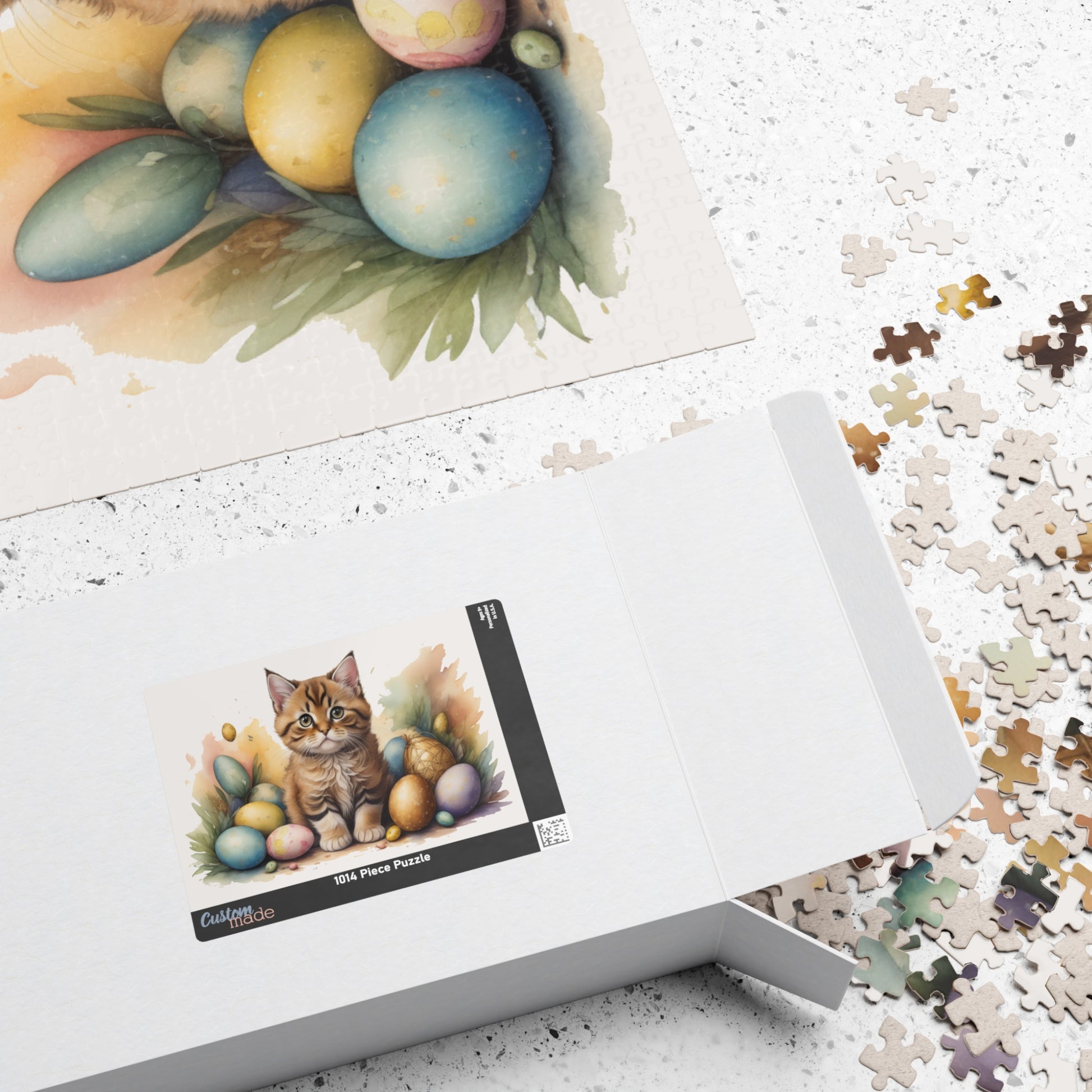 Bobtail Easter Kitten Puzzle - Cat Lovers, Mental Health Benefits, Holiday Fun, Mindfulness, Stress Relief, Festive Gift