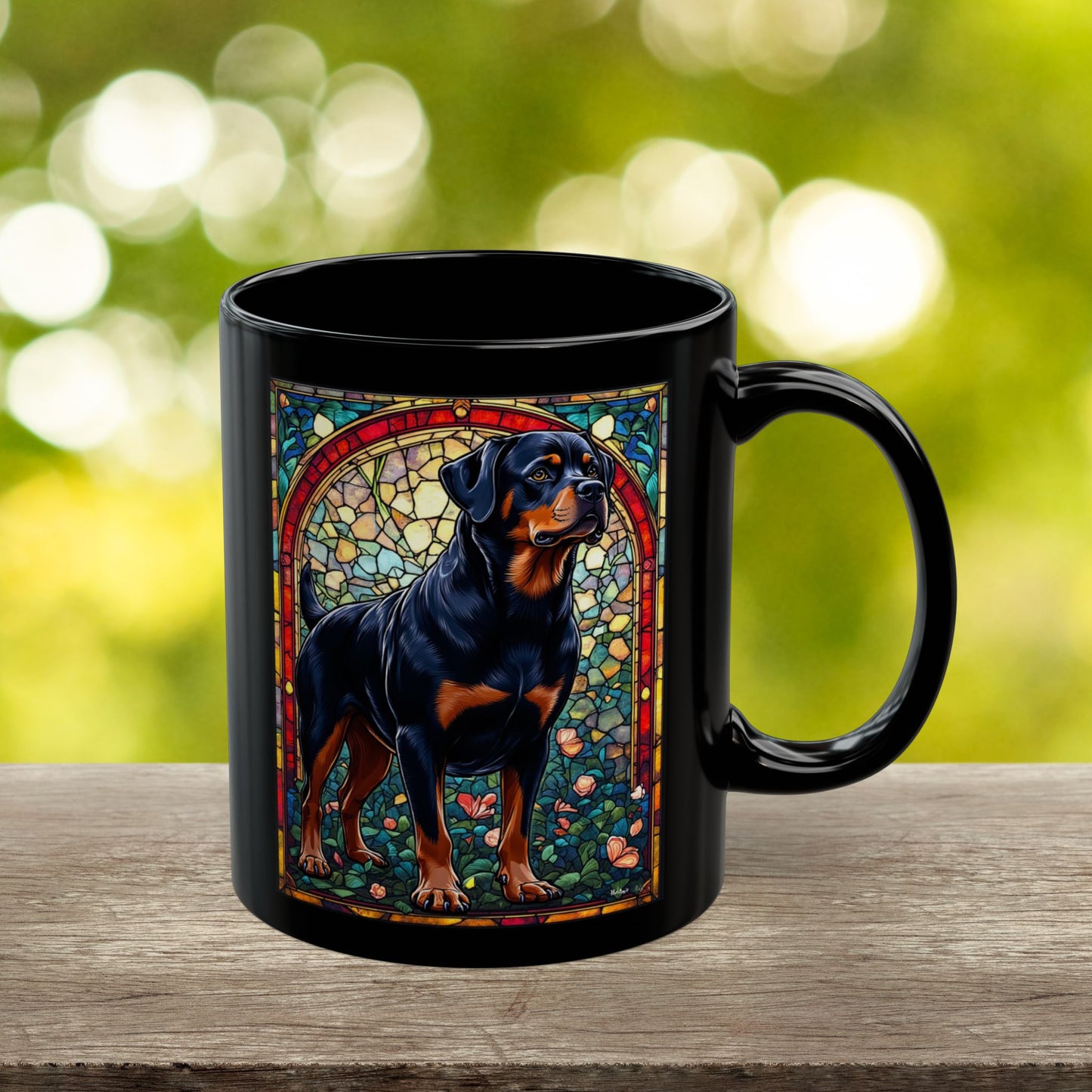 Rottweiler (Black & Mahogany) Personalized Mug, Pet Lover Mug, Dog Coffee Mug, Custom Name Mug, Dog Lover Gift, Dog-Themed Mug, Rottie Mug