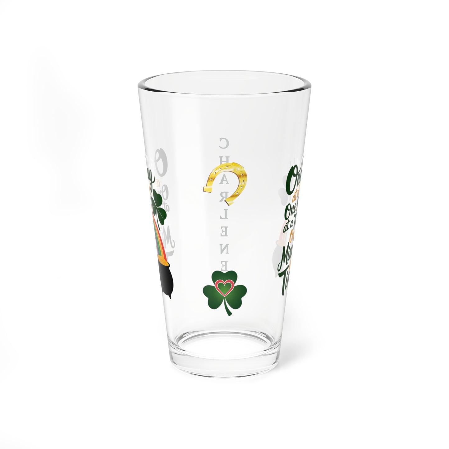 One Day At A Time One Hour At A Time One Minute At A Time: Personalized St. Patrick's Day Pint Glass - Customizable Name for Happiness and Positivity