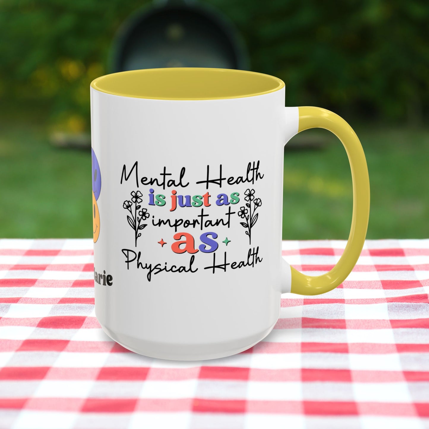 Mental Health is Just as Important as Physical Health - Custom Retro Affirmation Mug for Wellness & Mental Health Support