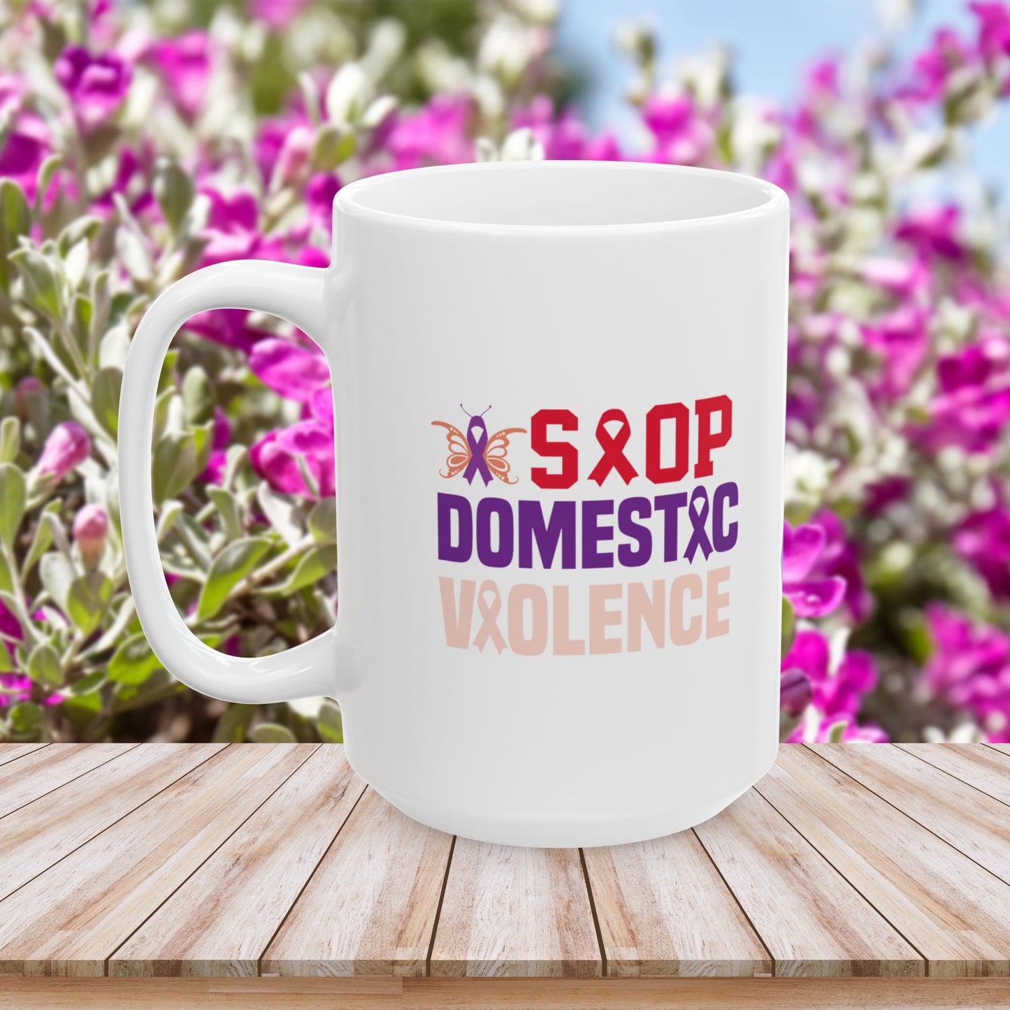 Stop Domestic Violence Ceramic Mug - Empowerment & Awareness