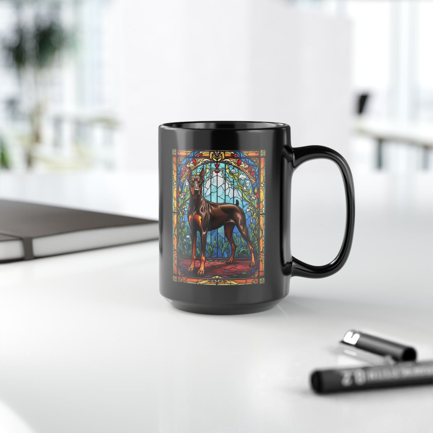 Doberman Pinscher (Red & Rust) Personalized Mug, Pet Lover Mug, Dog Coffee Mug, Custom Dobie Name Mug, Dog Lover Gift, Dog-Themed Mug