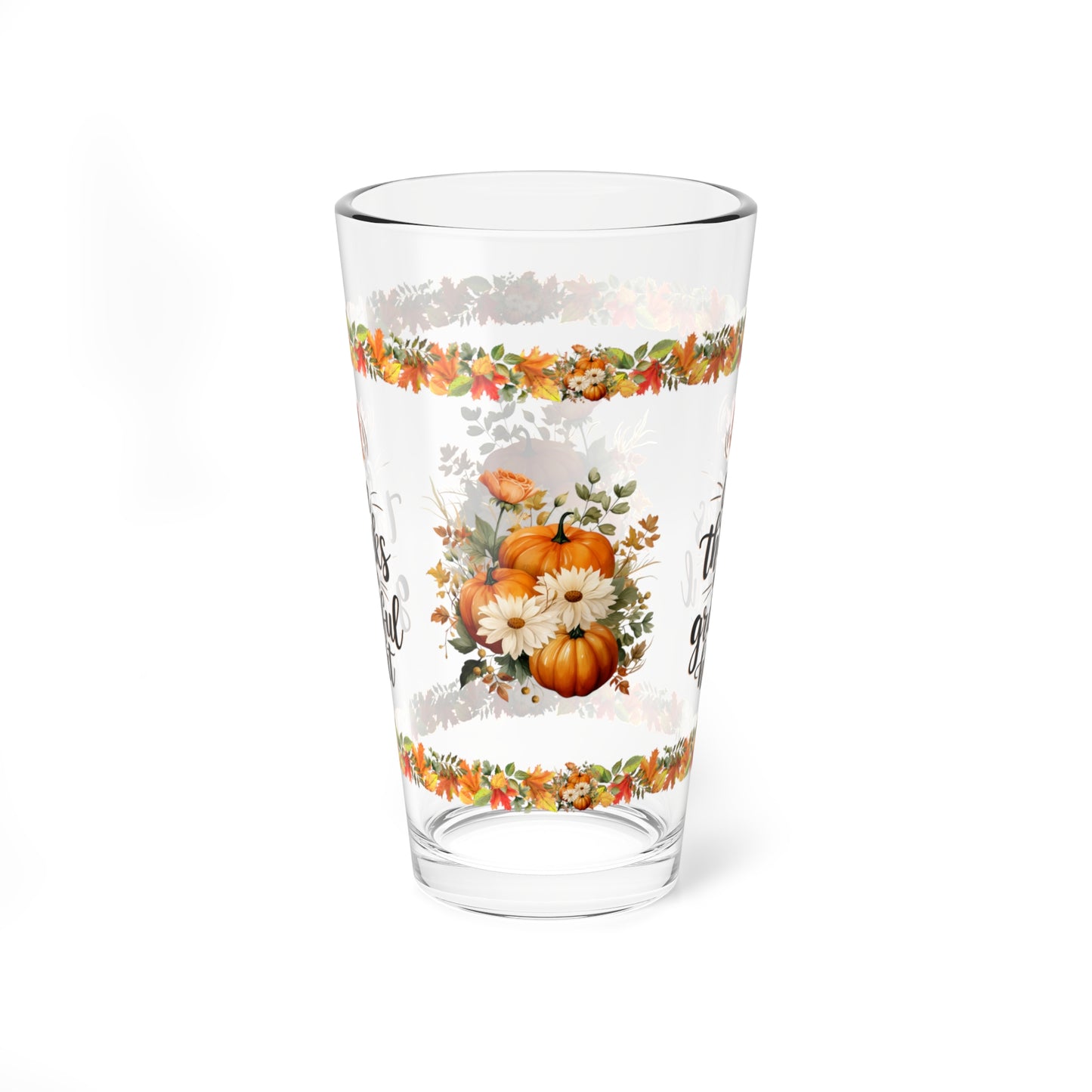 Give Thanks With A Grateful Heart 16oz Thanksgiving Pint Glass - Gratitude, Positivity, and Self-Care Gift