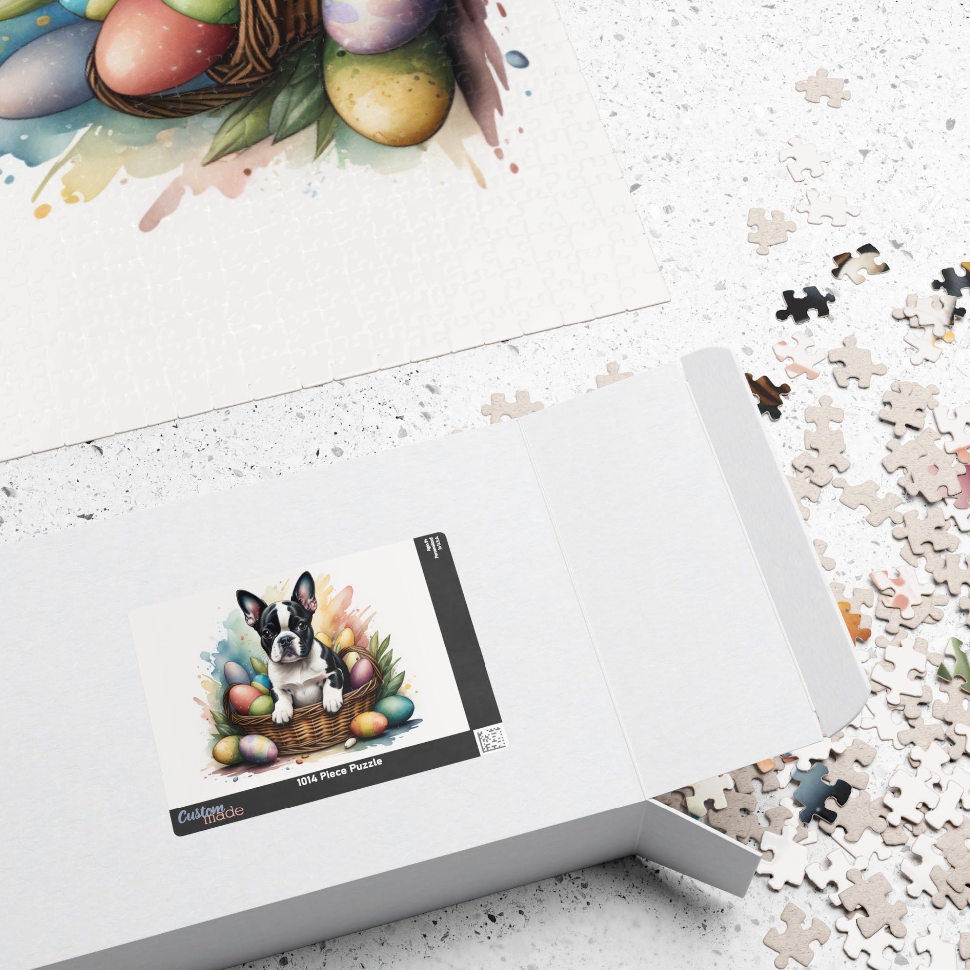 Boston Terrier Easter Puppy Puzzle - Dog Lovers, Mental Health Benefits, Holiday Fun, Mindfulness, Stress Relief, Festive Gift