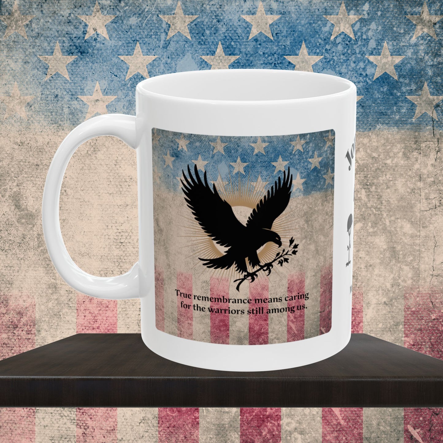 Personalized Memorial Day Mug - "True Remembrance Means Caring" PTSD Support Tribute
