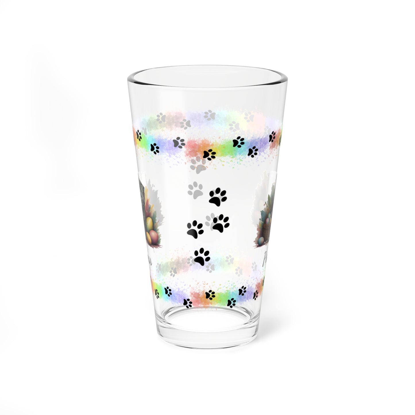 Scottish Fold Easter Kitten 16oz Pint Glass - Personalized Cat-Themed Gift, Mental Health Drinkware, Holiday Décor & Easter Celebration