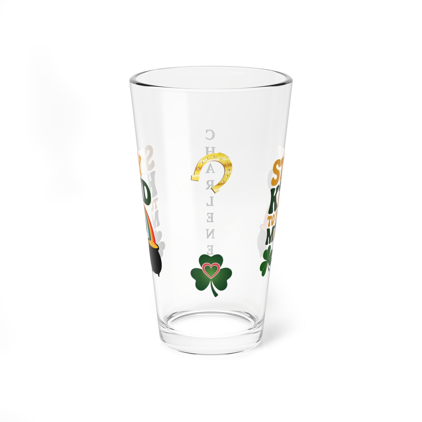 Stay Kind To Your Mind: Personalized St. Patrick's Day Pint Glass - Customizable Name for Happiness and Positivity