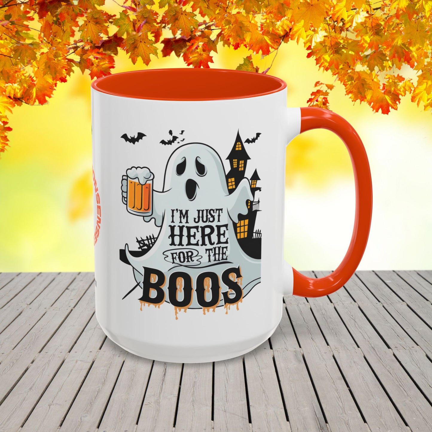 Just Here for the Boos Halloween Mug -fun personalized coffee cup for fall & positivity